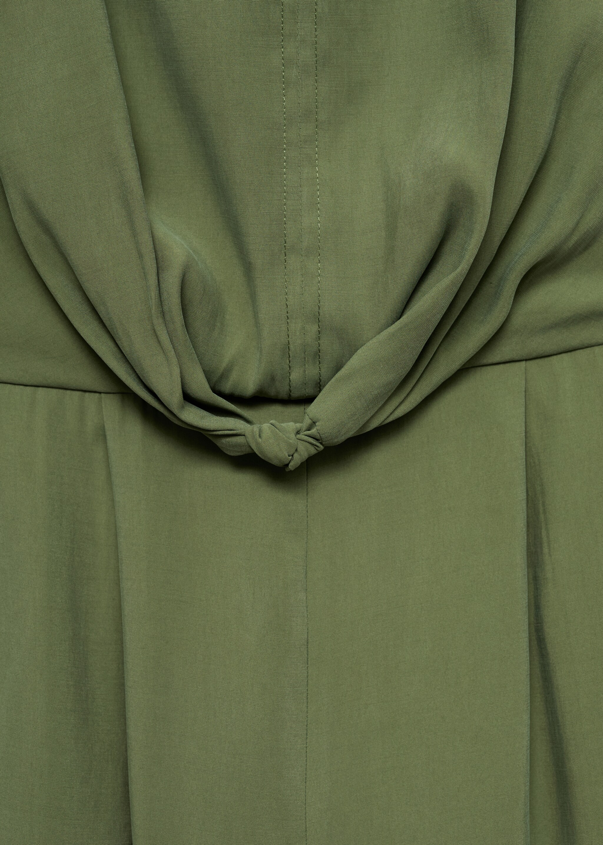 Knotted modal jumpsuit - Details of the article 8, Forest Green. Ref: 77054019-00.