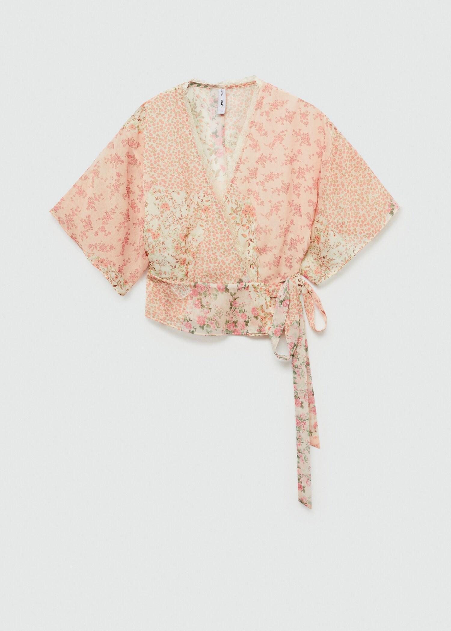 Blouse cache-cœur en imprimé fleuri - Article sans modèle