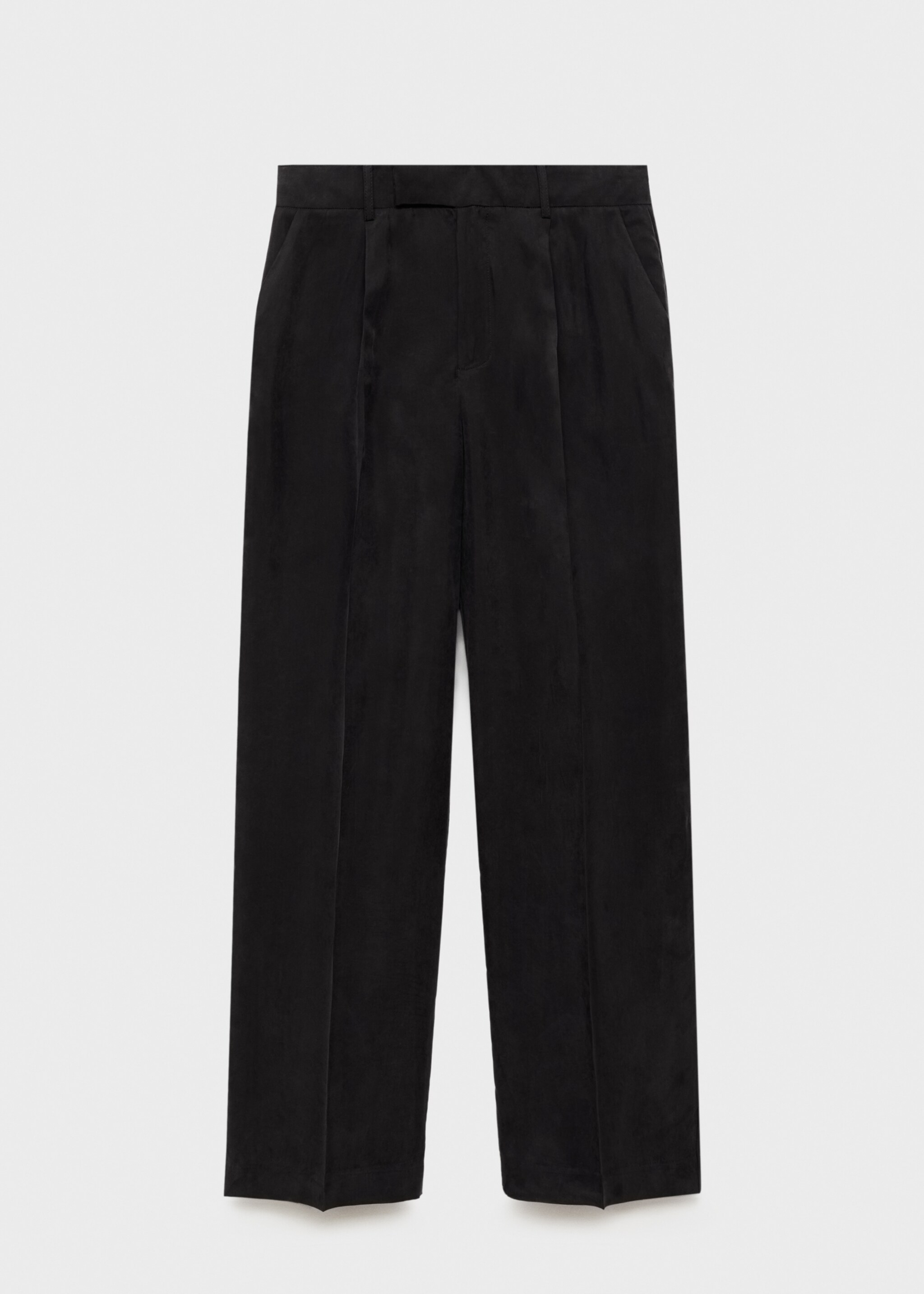 Straight-fit cupro trousers - Article without model, Black. Ref: 77054024-00.