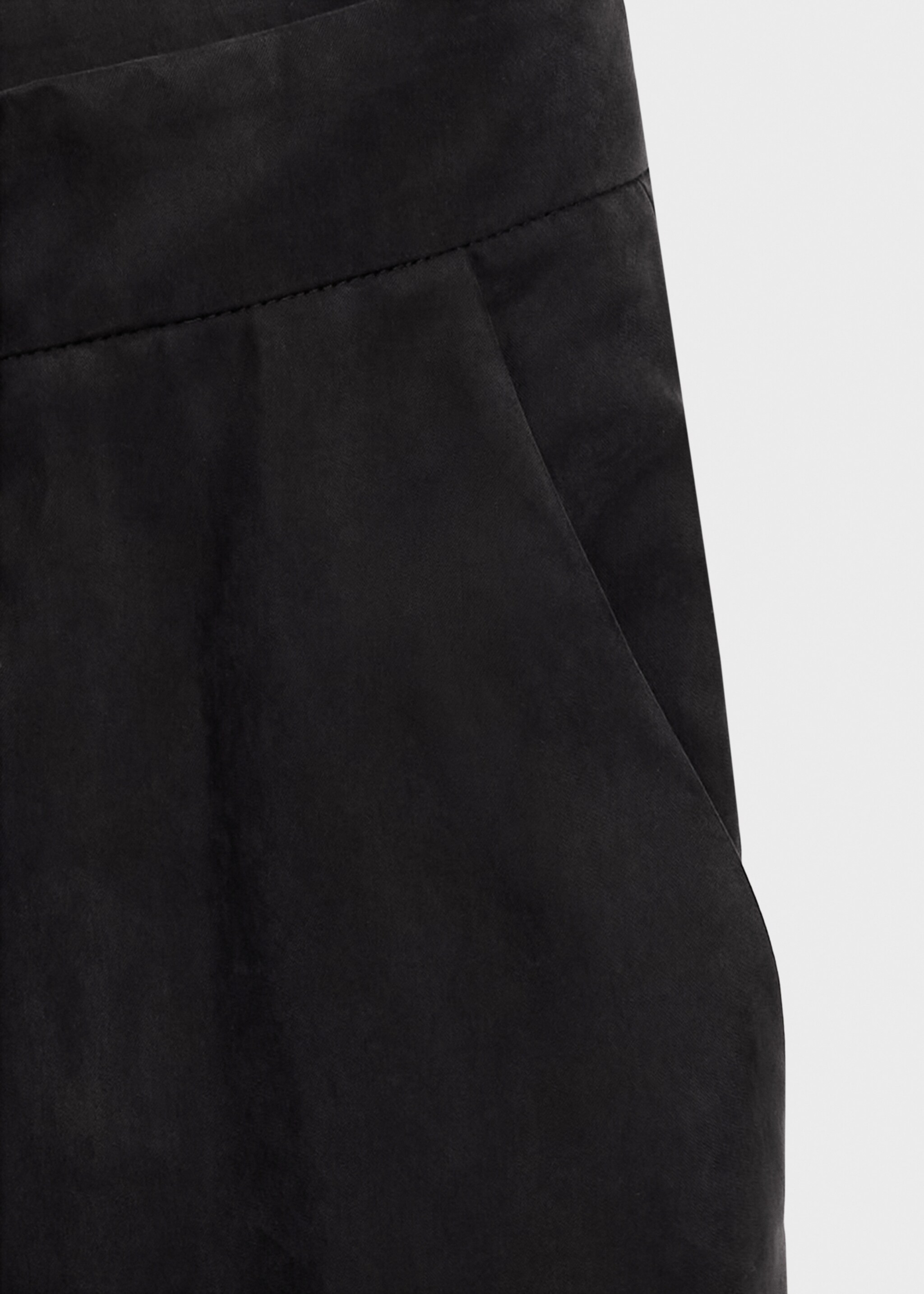 Straight-fit cupro trousers - Details of the article 0, Black. Ref: 77054024-00.