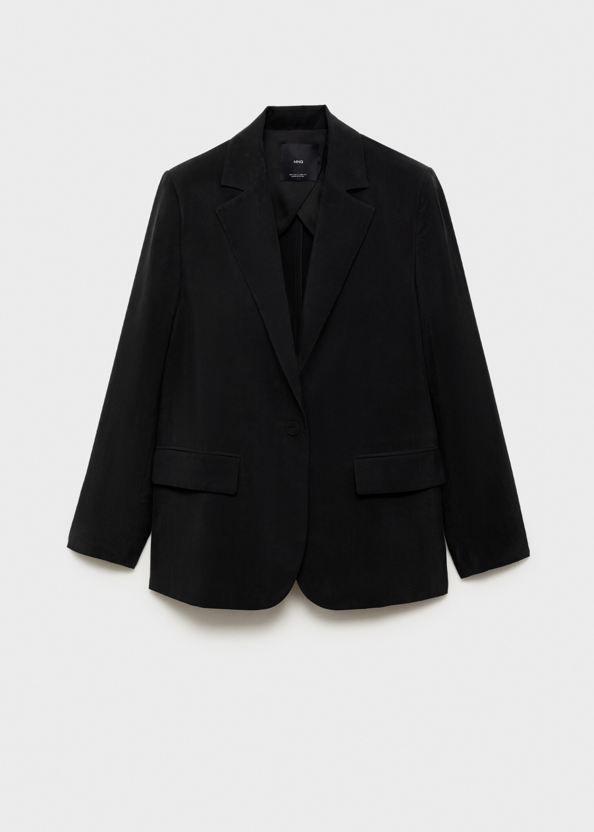 Veste cupro droite - Article sans modèle, Noir. Ref: 77054025-00.