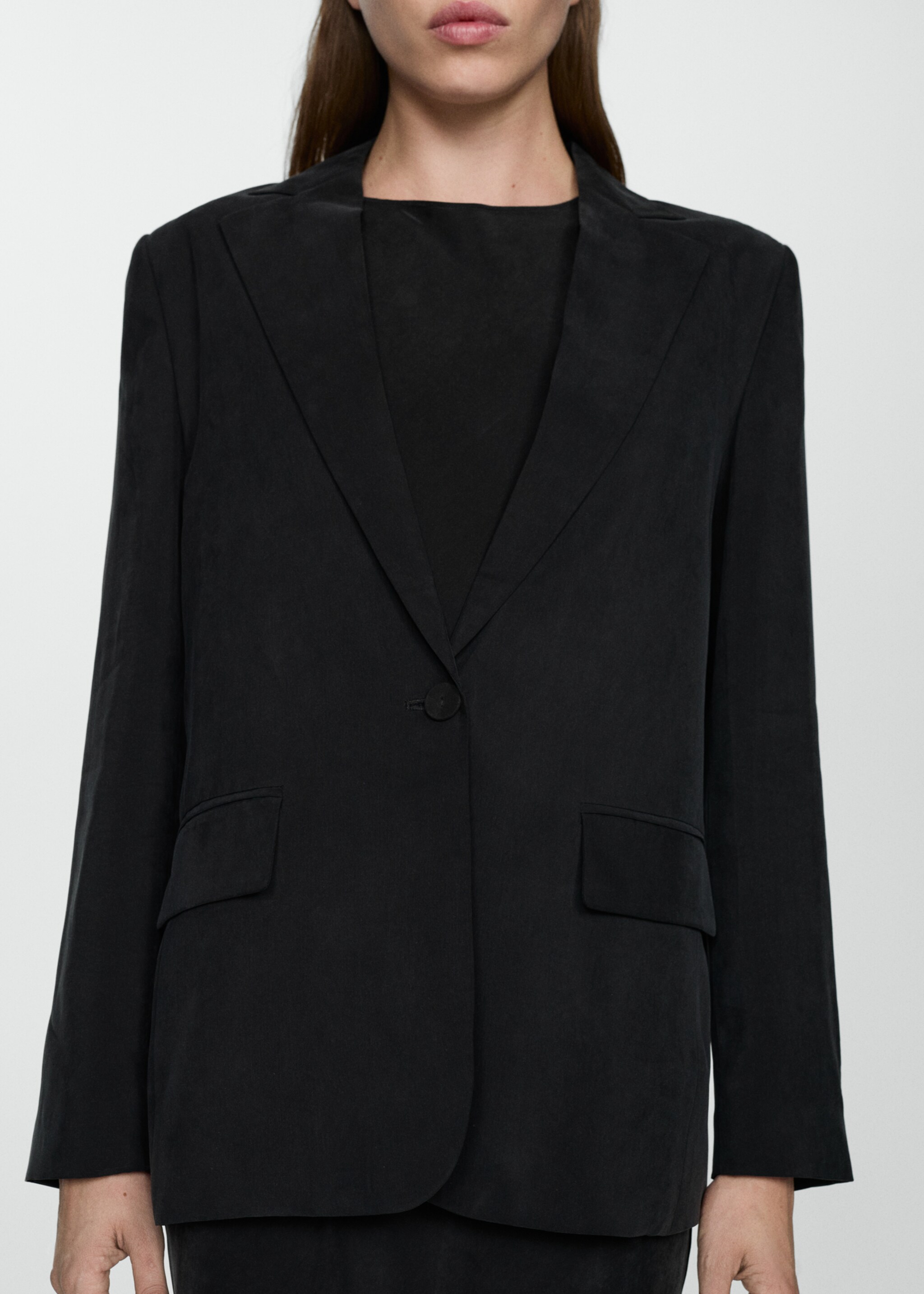 Veste cupro droite - Détail de l'article 6, Noir. Ref: 77054025-00.