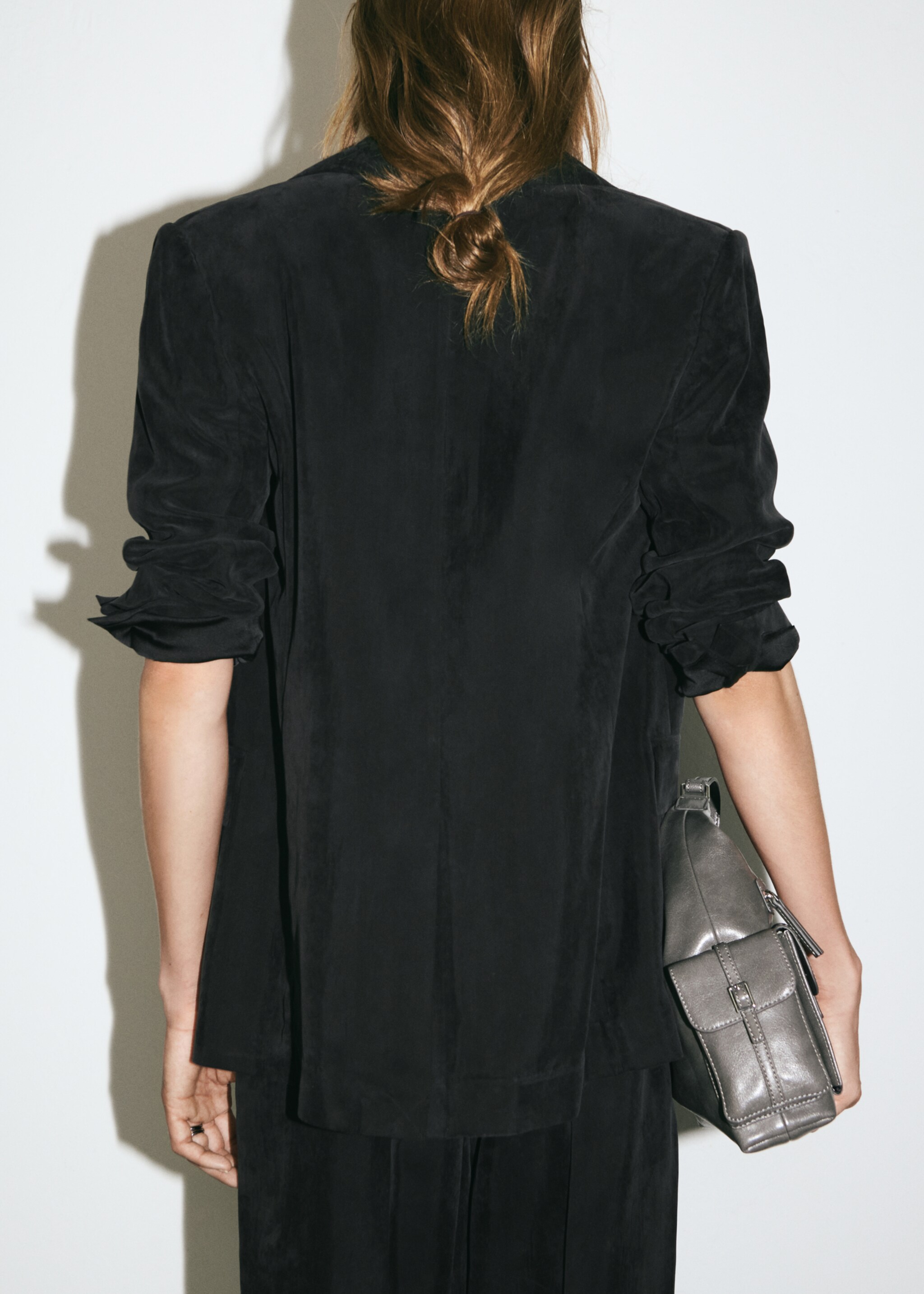 Veste cupro droite - Détail de l'article 7, Noir. Ref: 77054025-00.