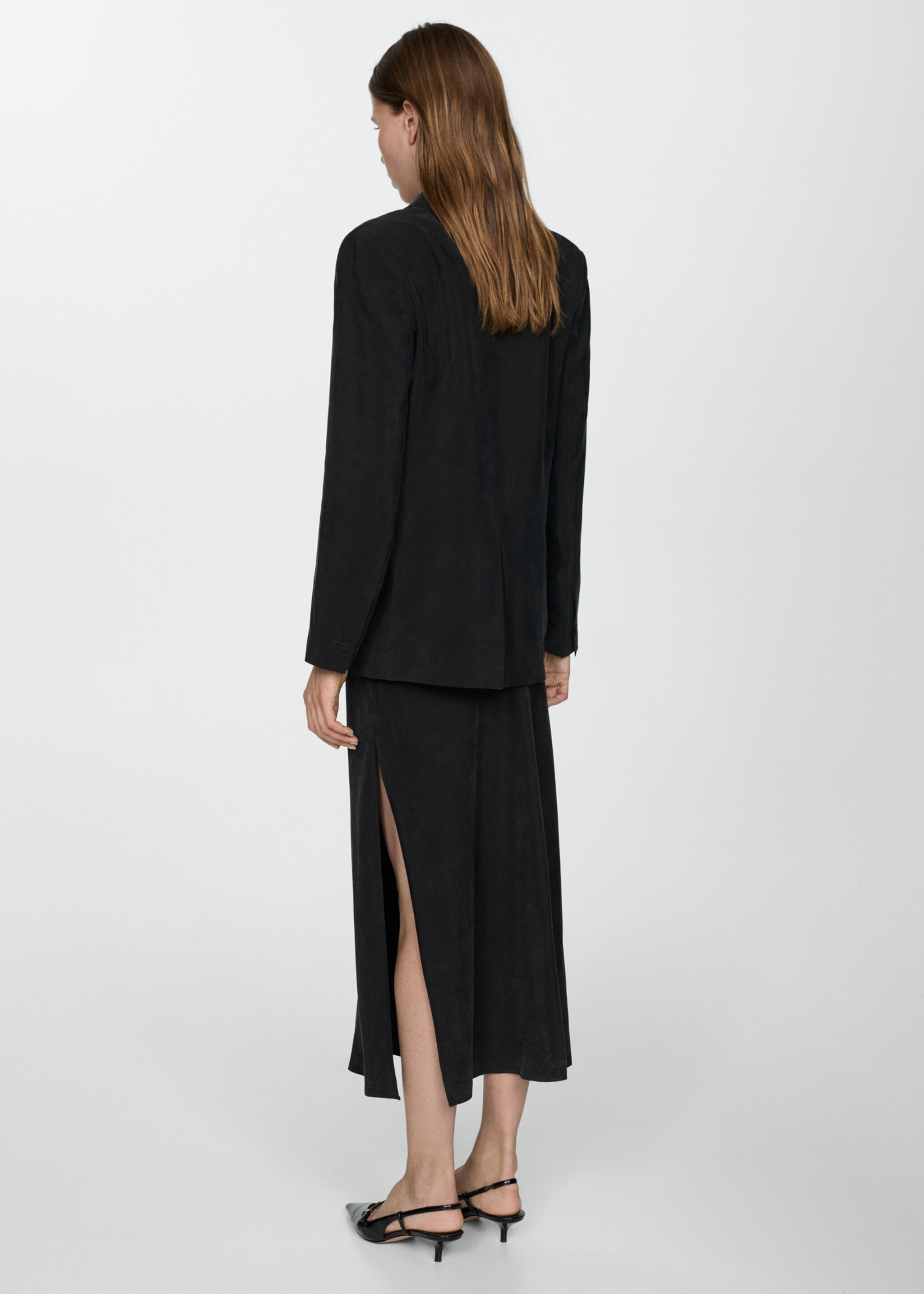 Veste cupro droite - Verso de l’article, Noir. Ref: 77054025-00.