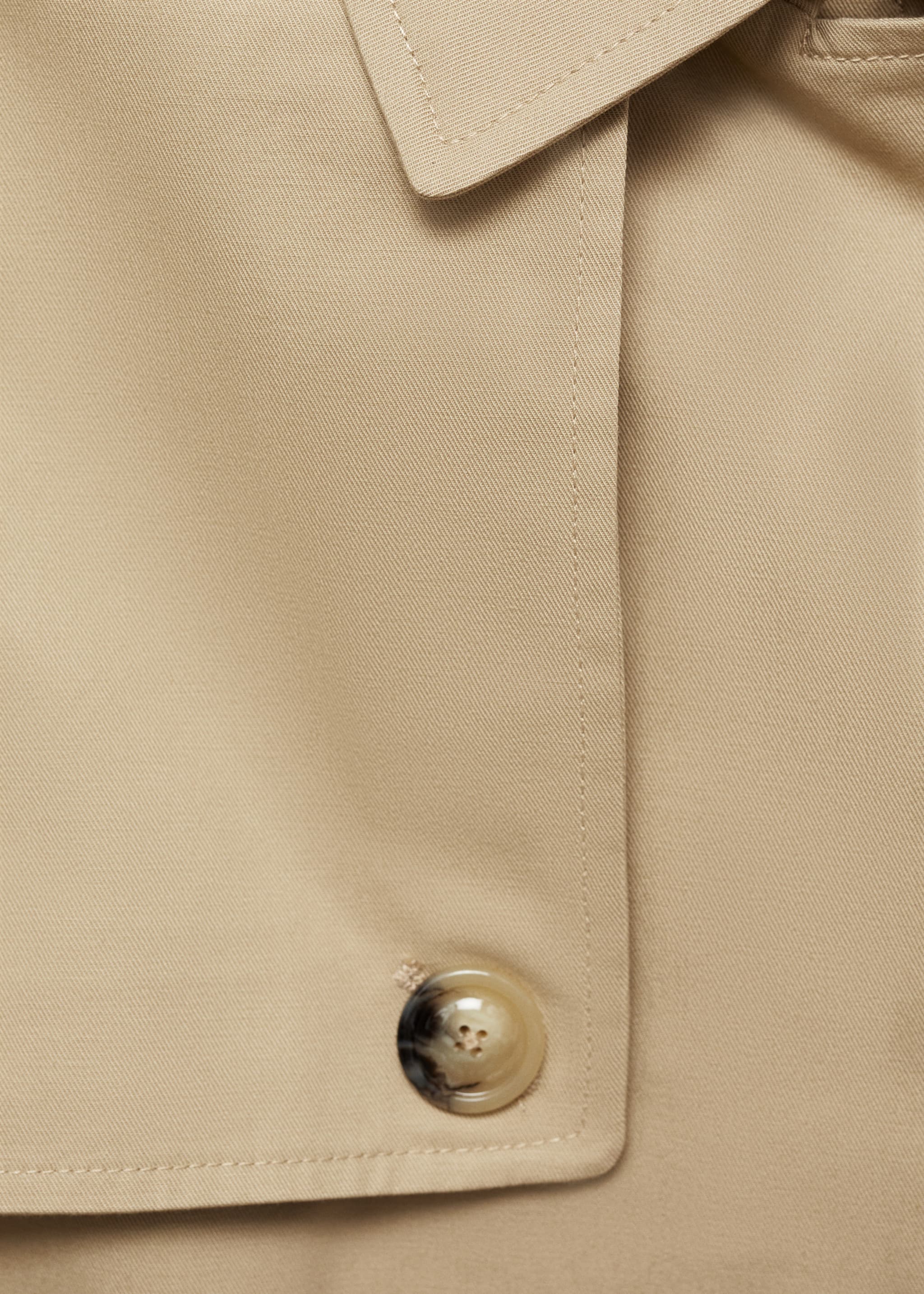 Classic trench coat with belt - Details of the article 8, Beige. Ref: 77054028-00.