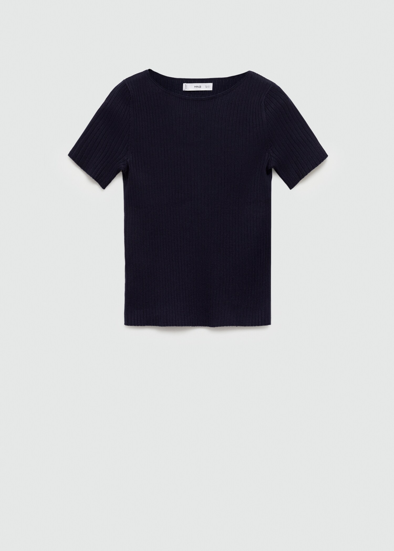 Short-sleeved fine-knit t-shirt - Article without model