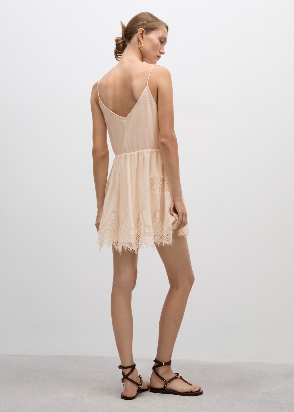 Lace short dress - Women | MANGO OUTLET USA
