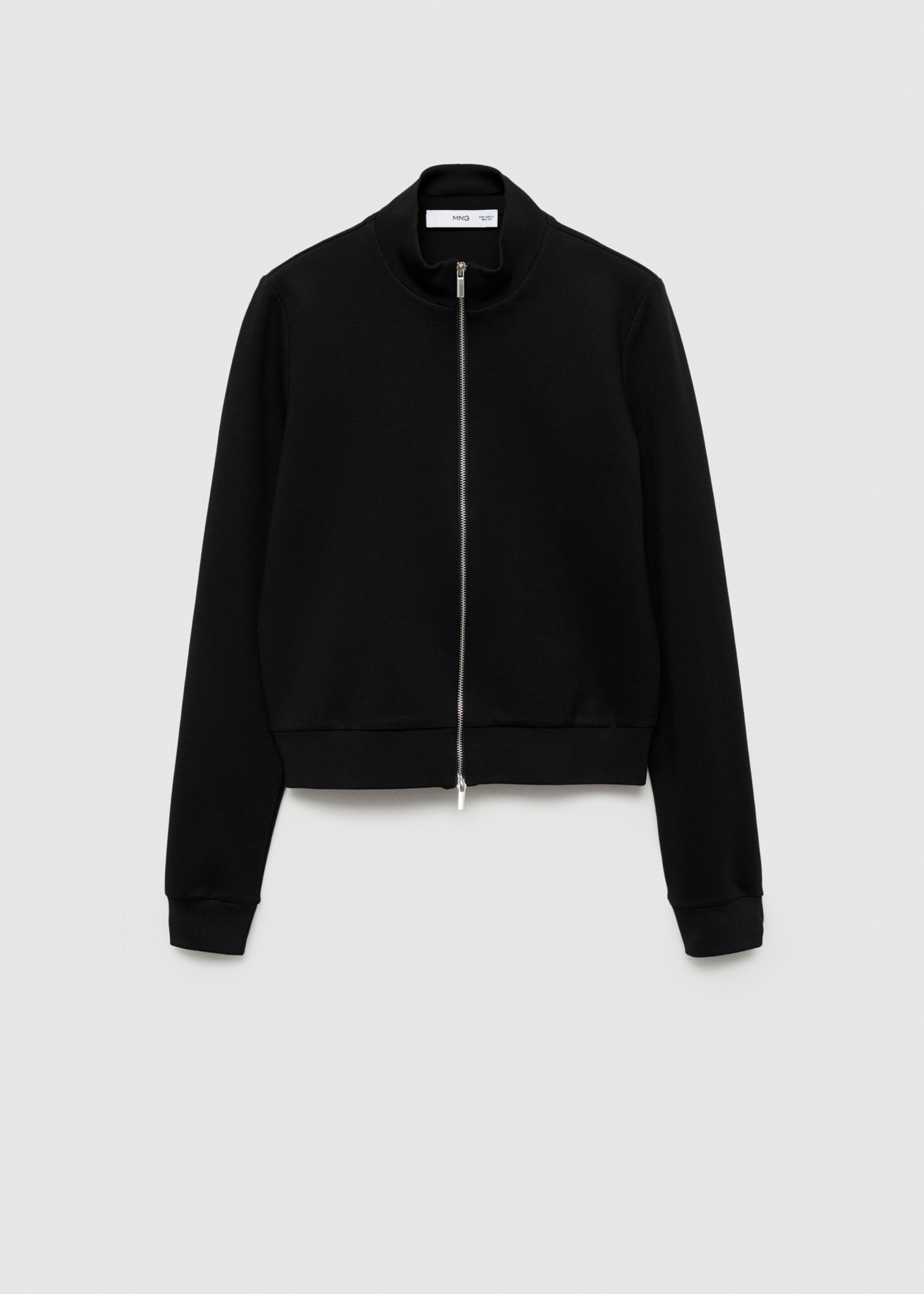Taillierte Jacke mit doppeltem Reißverschluss - Artikel ohne Model, Schwarz. Ref: 77054037-00.