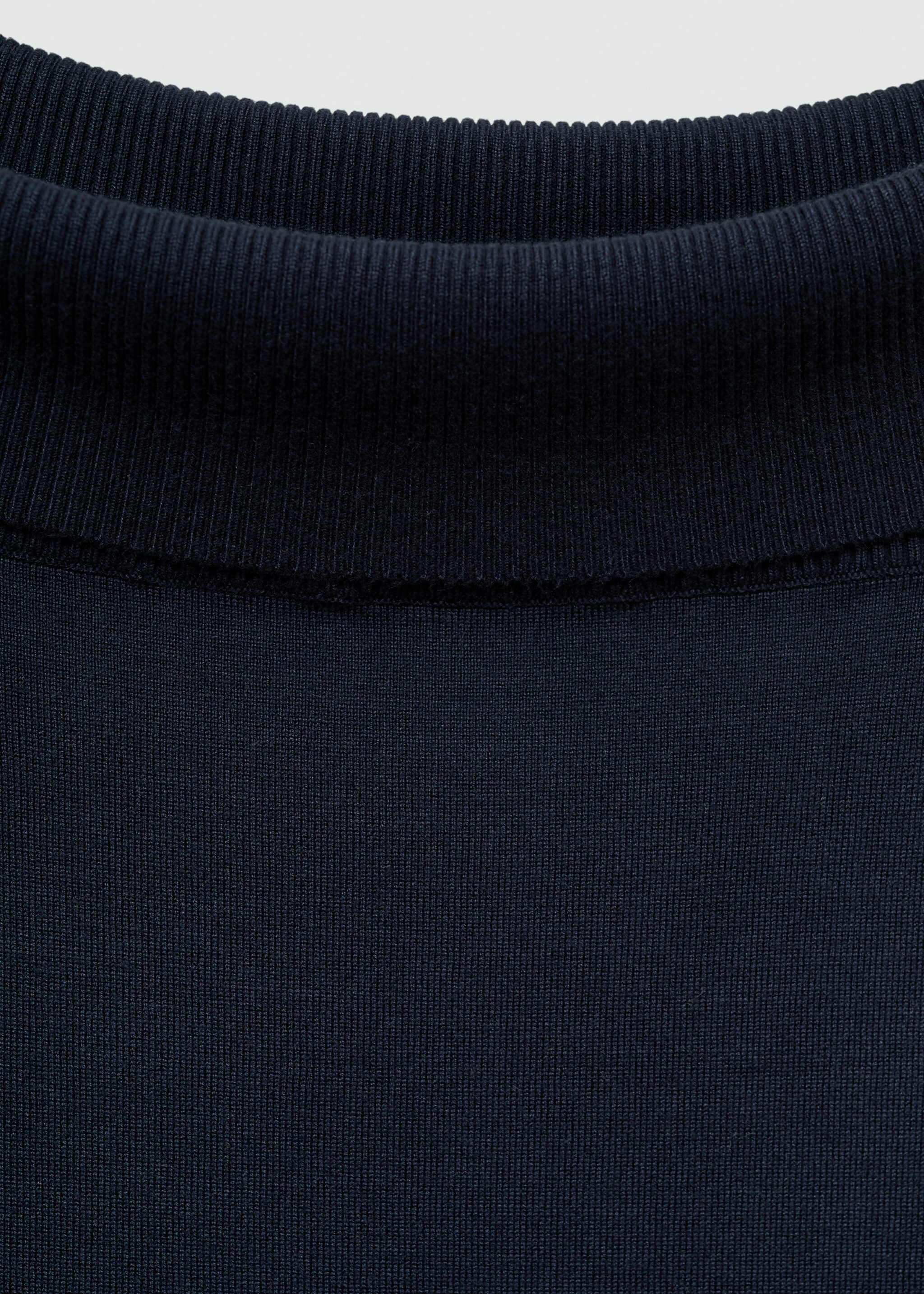 Open-shoulder striped sweater - Details of the article 8, Dark Navy. Ref: 77054041-00.
