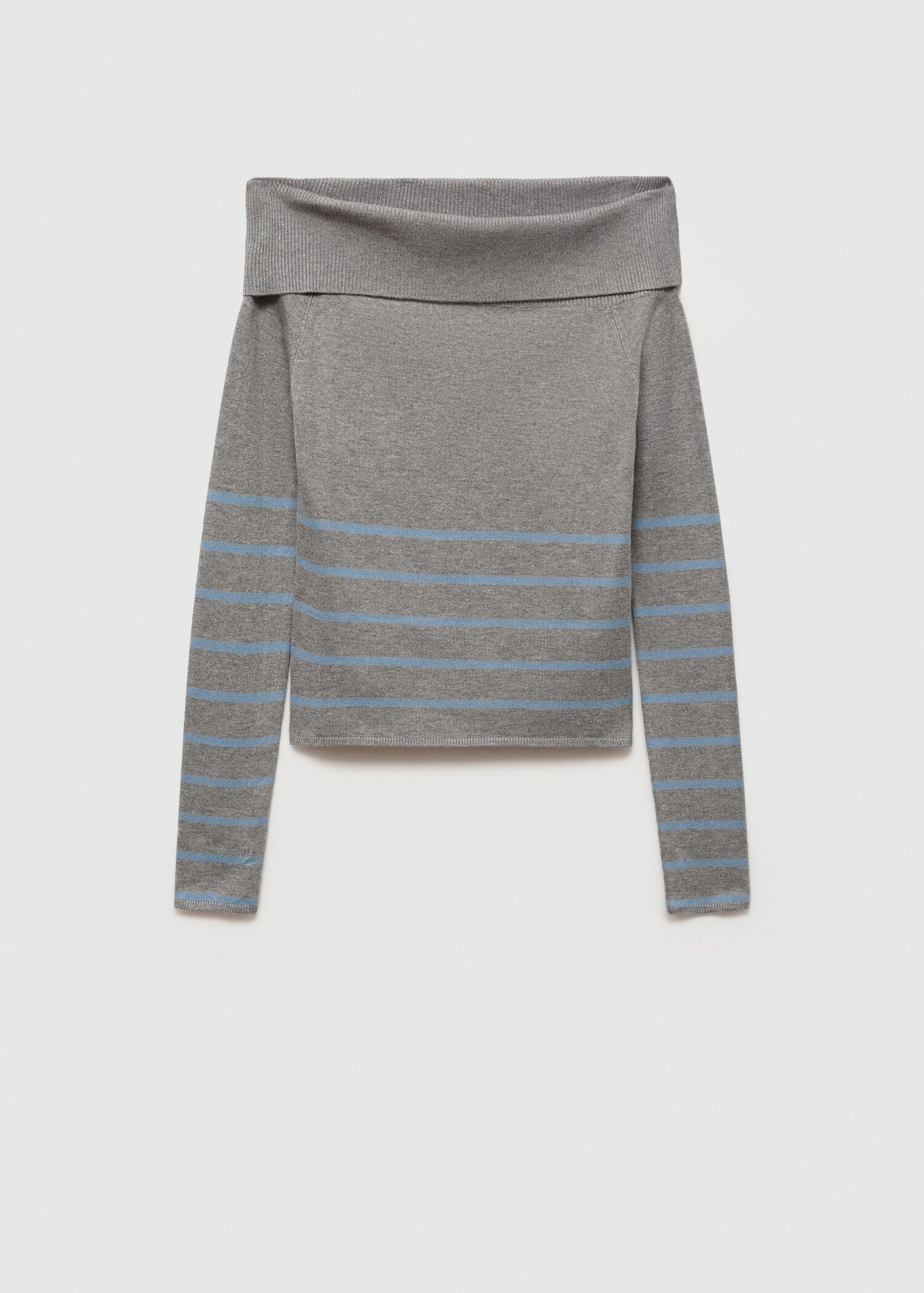 Open-shoulder striped sweater - Article without model