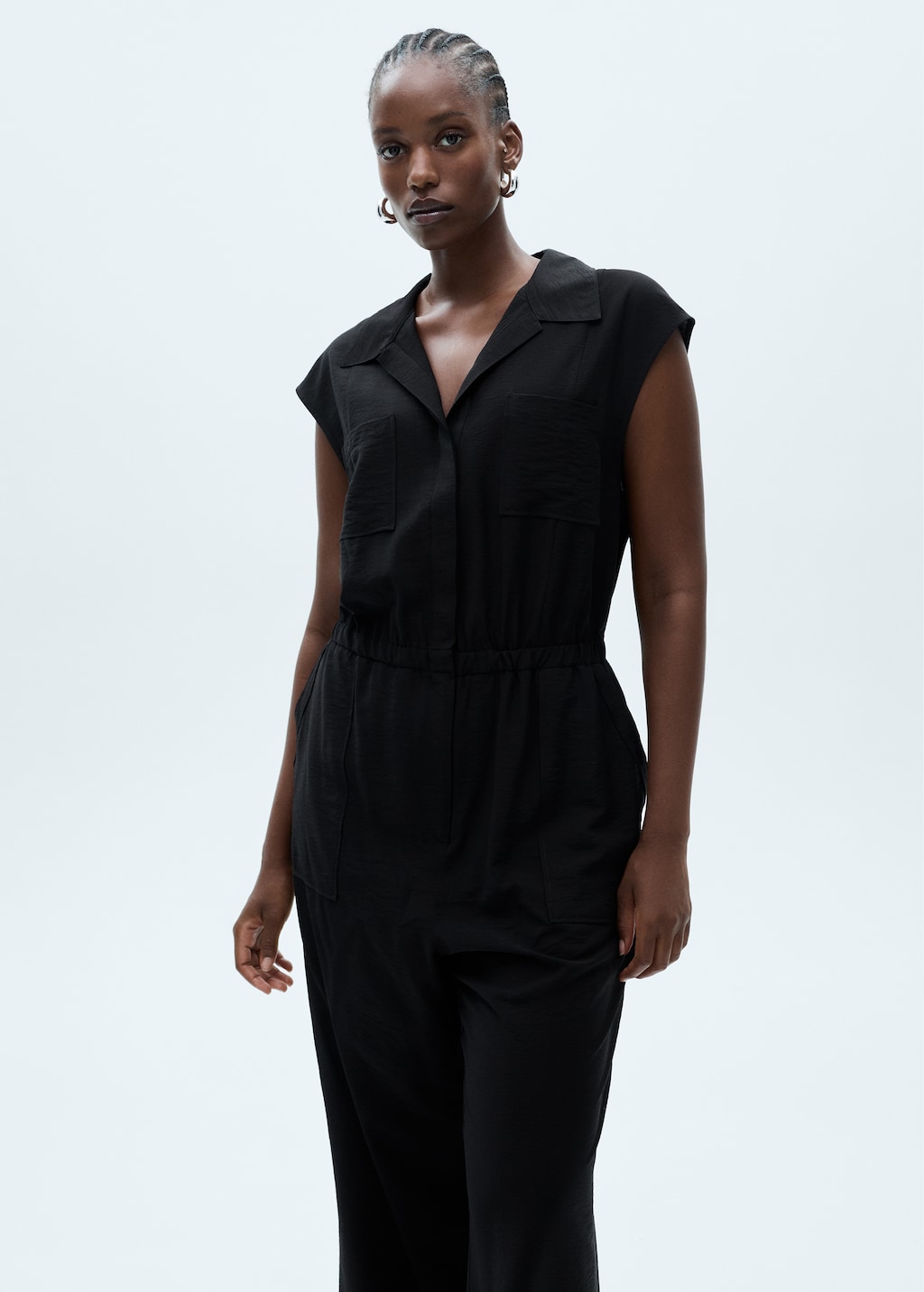 Jumpsuit with pockets and shirt collar - Women | MANGO OUTLET USA