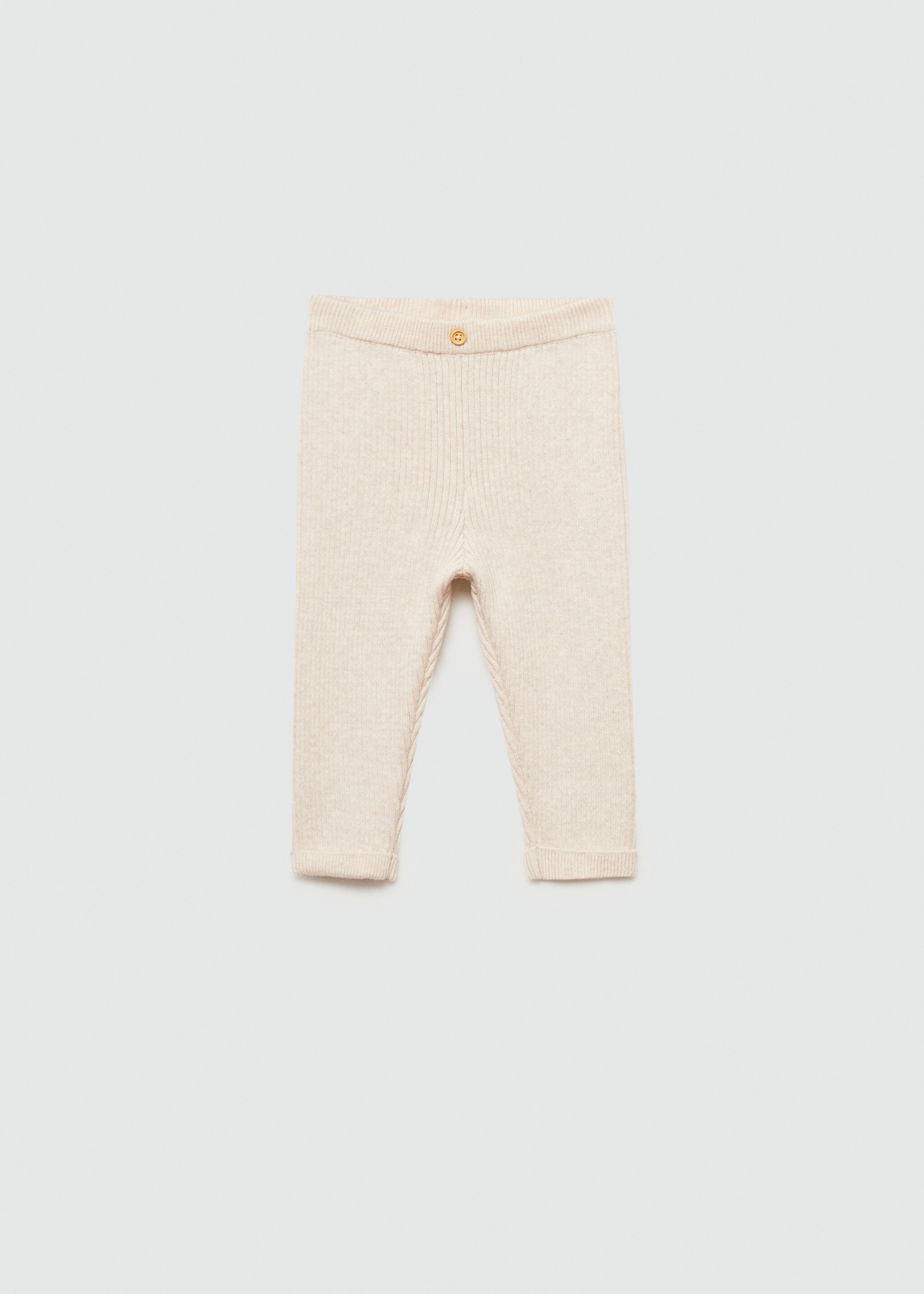 Cotton ribbed leggings - Article without model, Sand. Ref: 77054054-00.