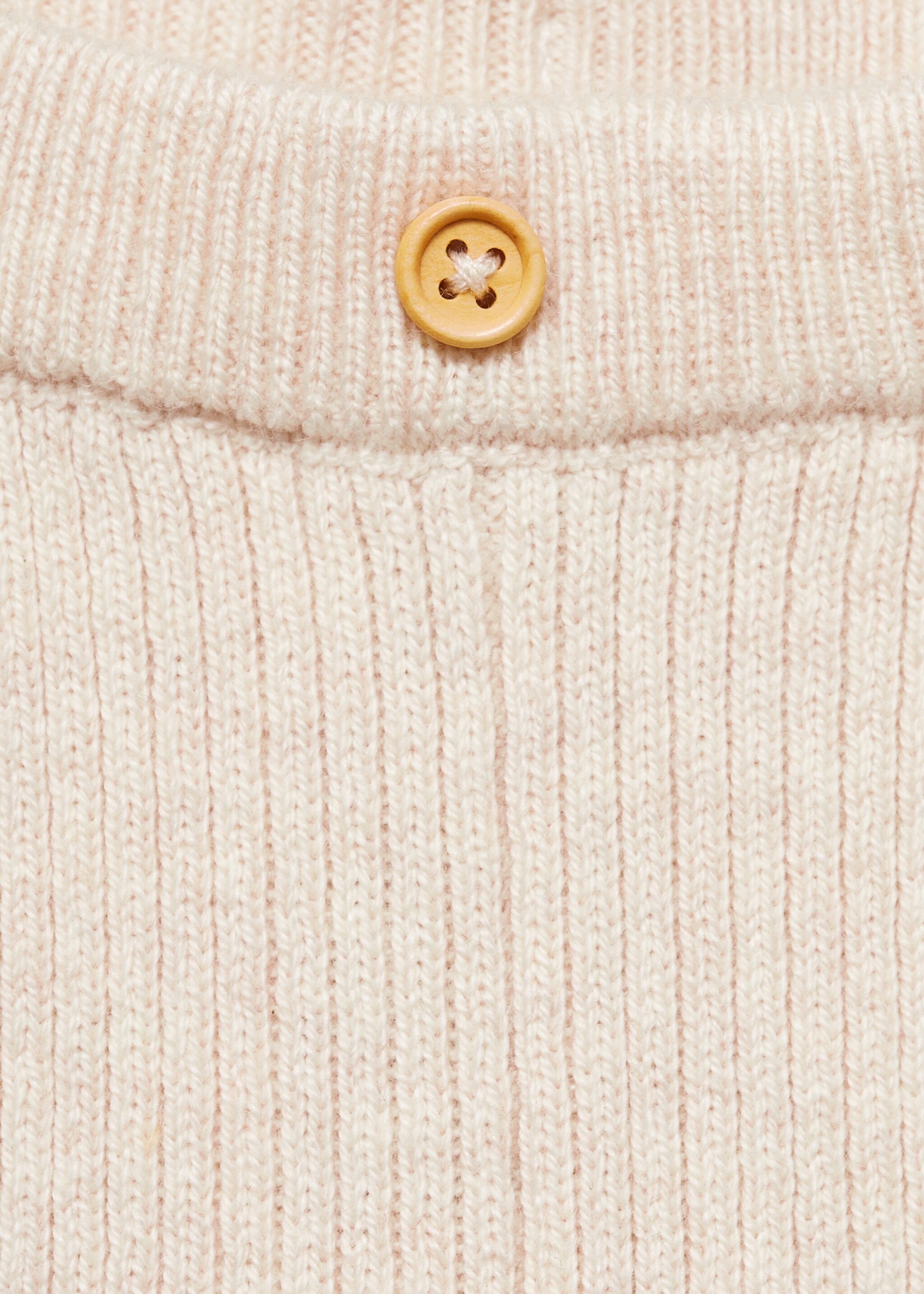 Cotton ribbed leggings - Details of the article 8, Sand. Ref: 77054054-00.