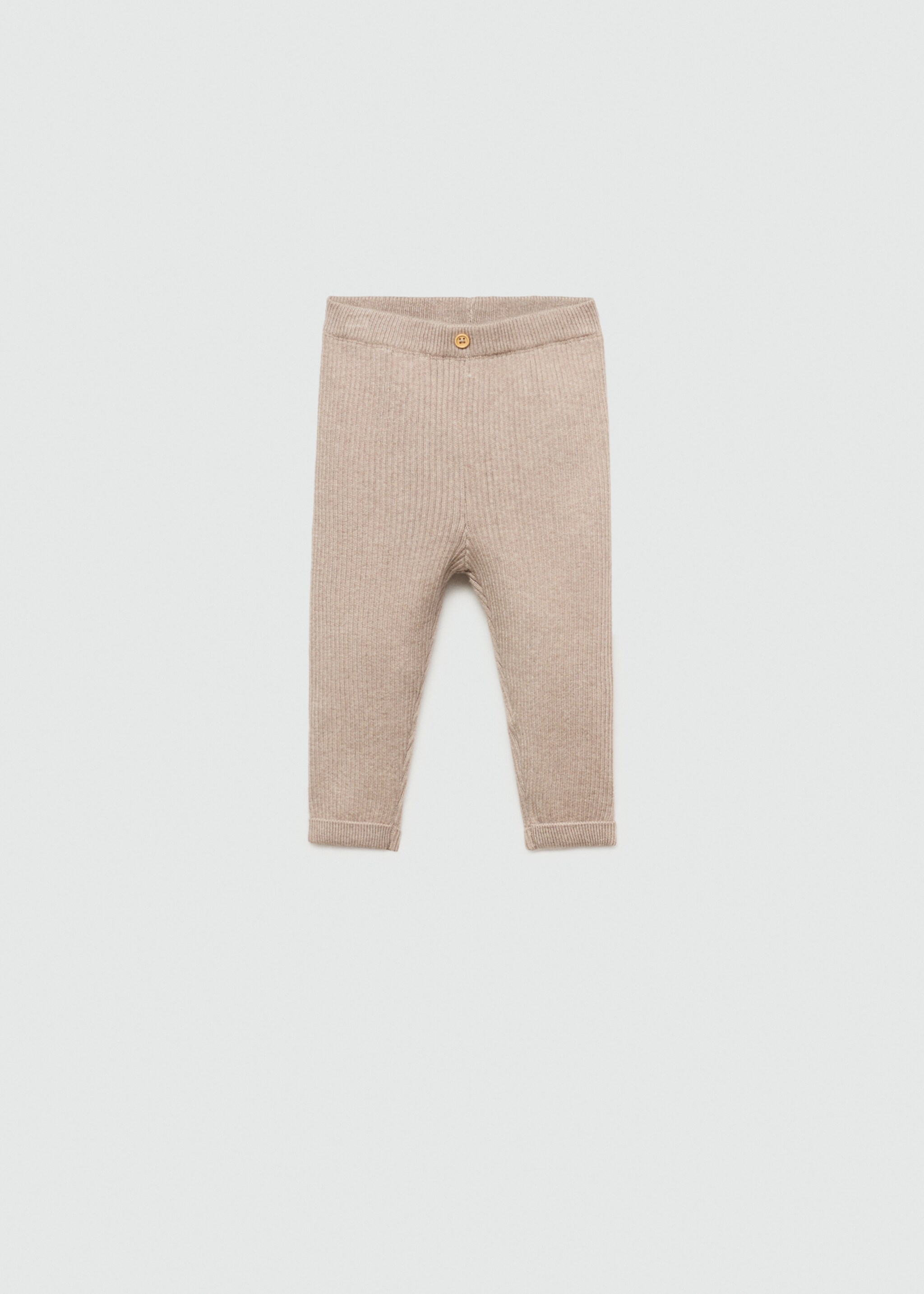 Cotton ribbed leggings - Article without model, Medium Brown. Ref: 77054054-00.