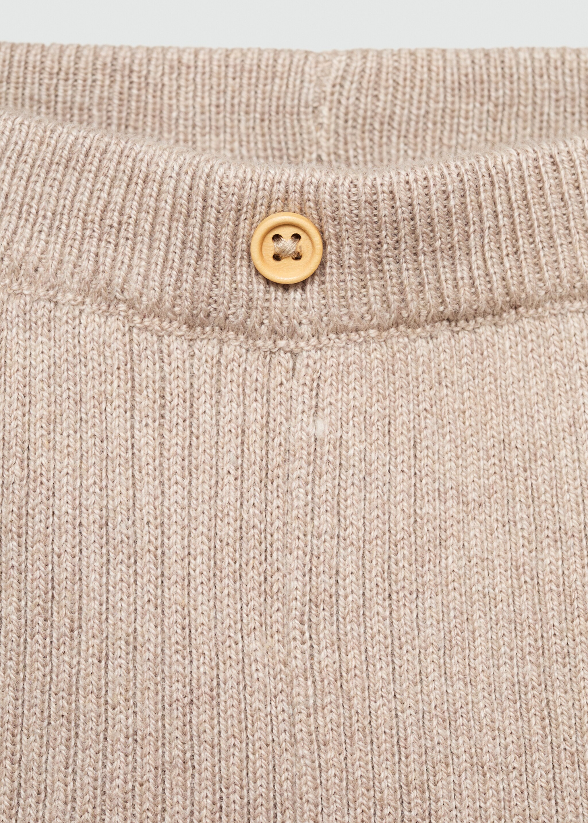 Cotton ribbed leggings - Details of the article 8, Medium Brown. Ref: 77054054-00.