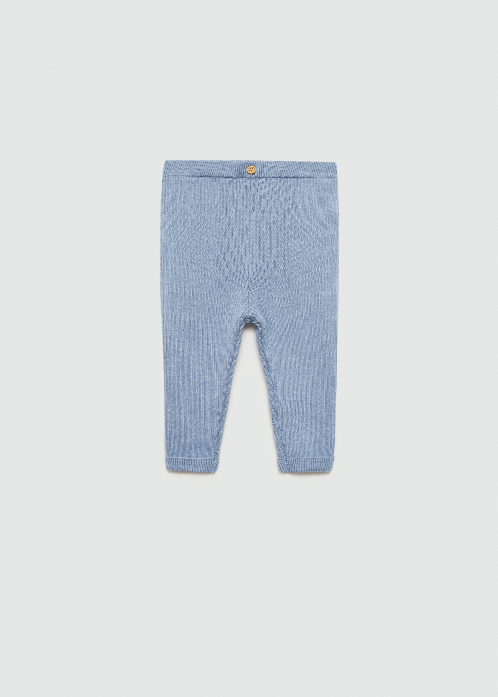 Cotton ribbed leggings - Article without model, Blue. Ref: 77054054-00.