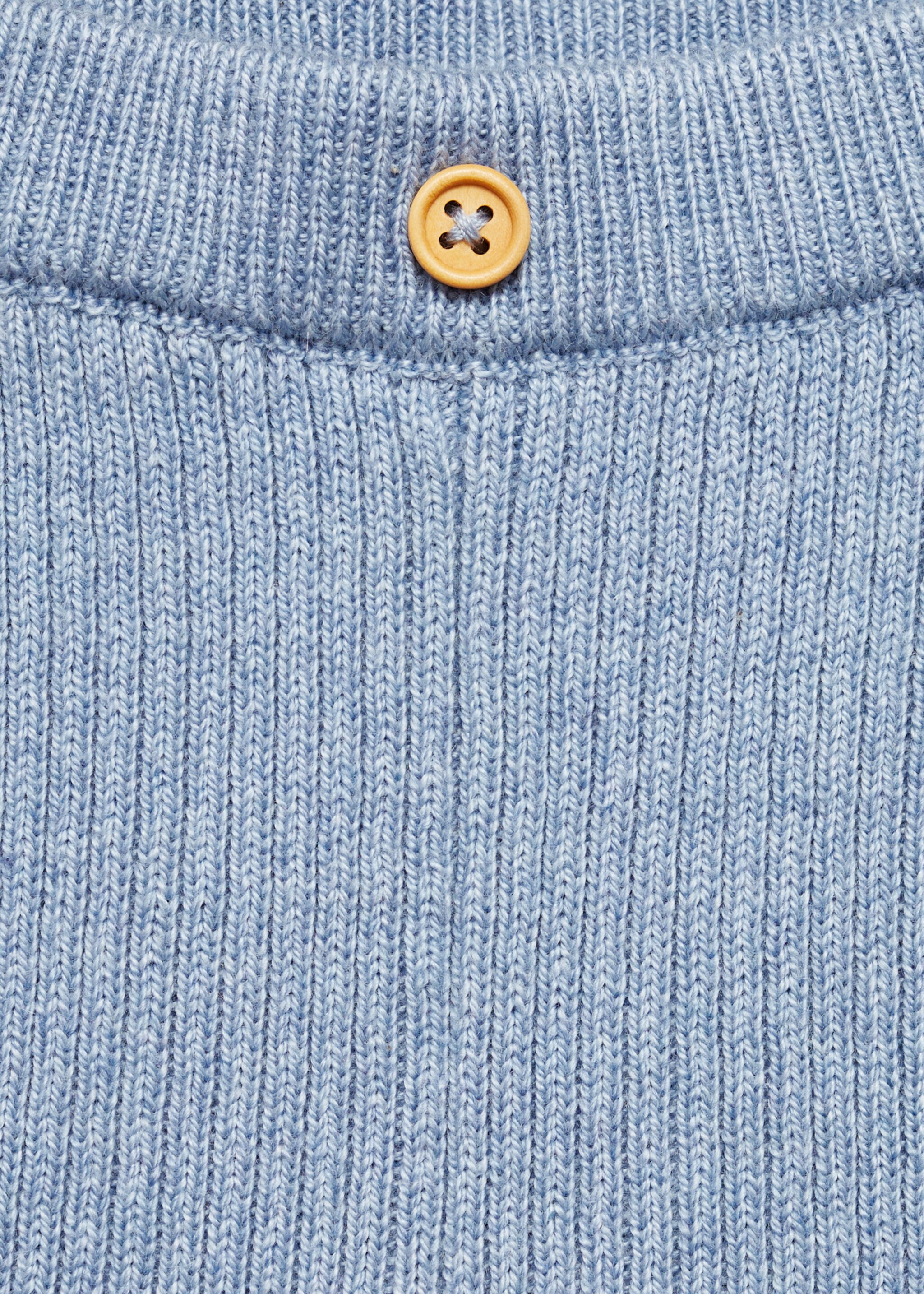 Cotton ribbed leggings - Details of the article 8, Blue. Ref: 77054054-00.