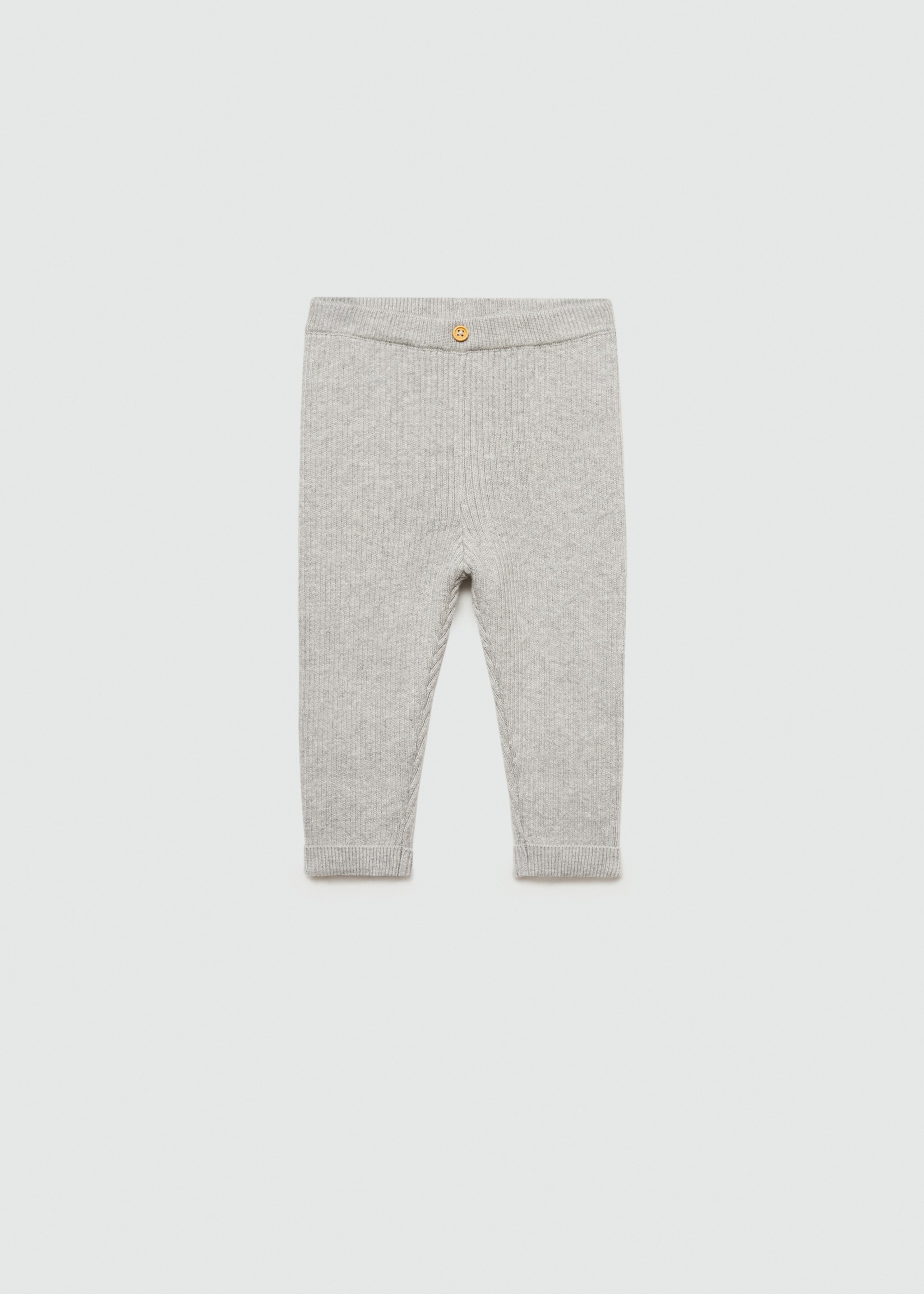 Cotton ribbed leggings - Article without model, Medium Heather Grey. Ref: 77054054-00.