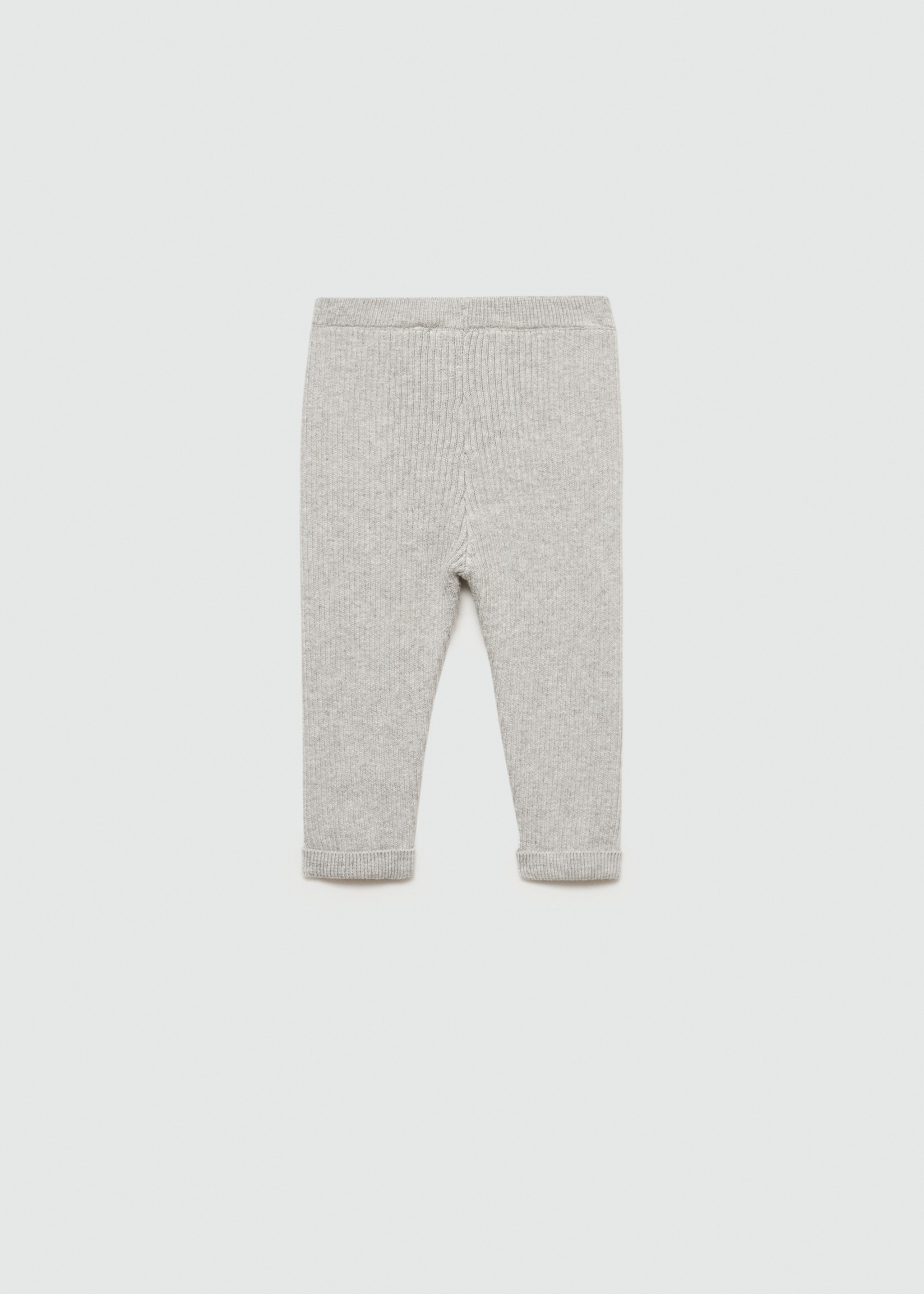 Cotton ribbed leggings - Reverse of the article, Medium Heather Grey. Ref: 77054054-00.
