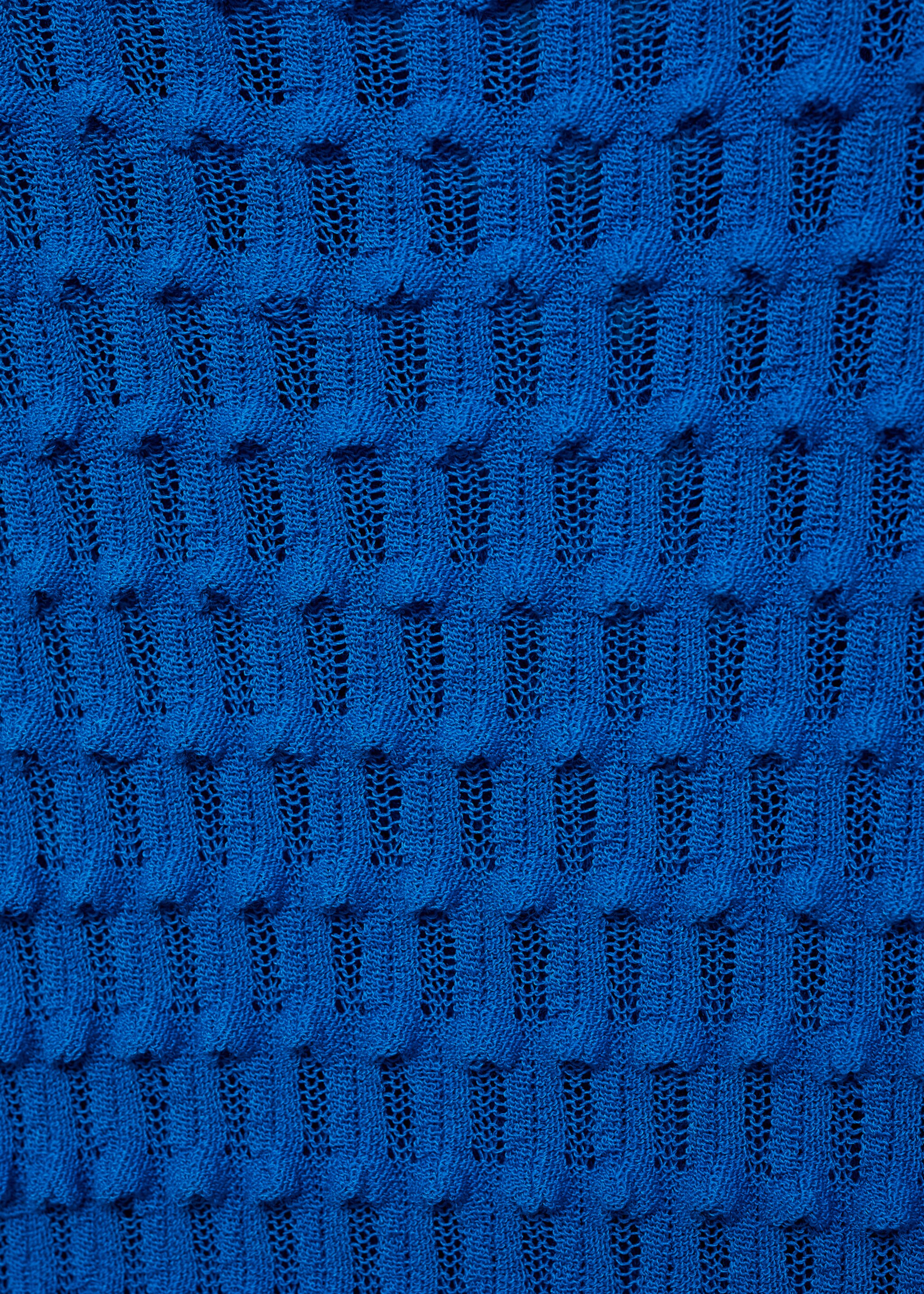 Short sleeve textured sweater - Details of the article 0, Vibrant blue. Ref: 77054061-00.
