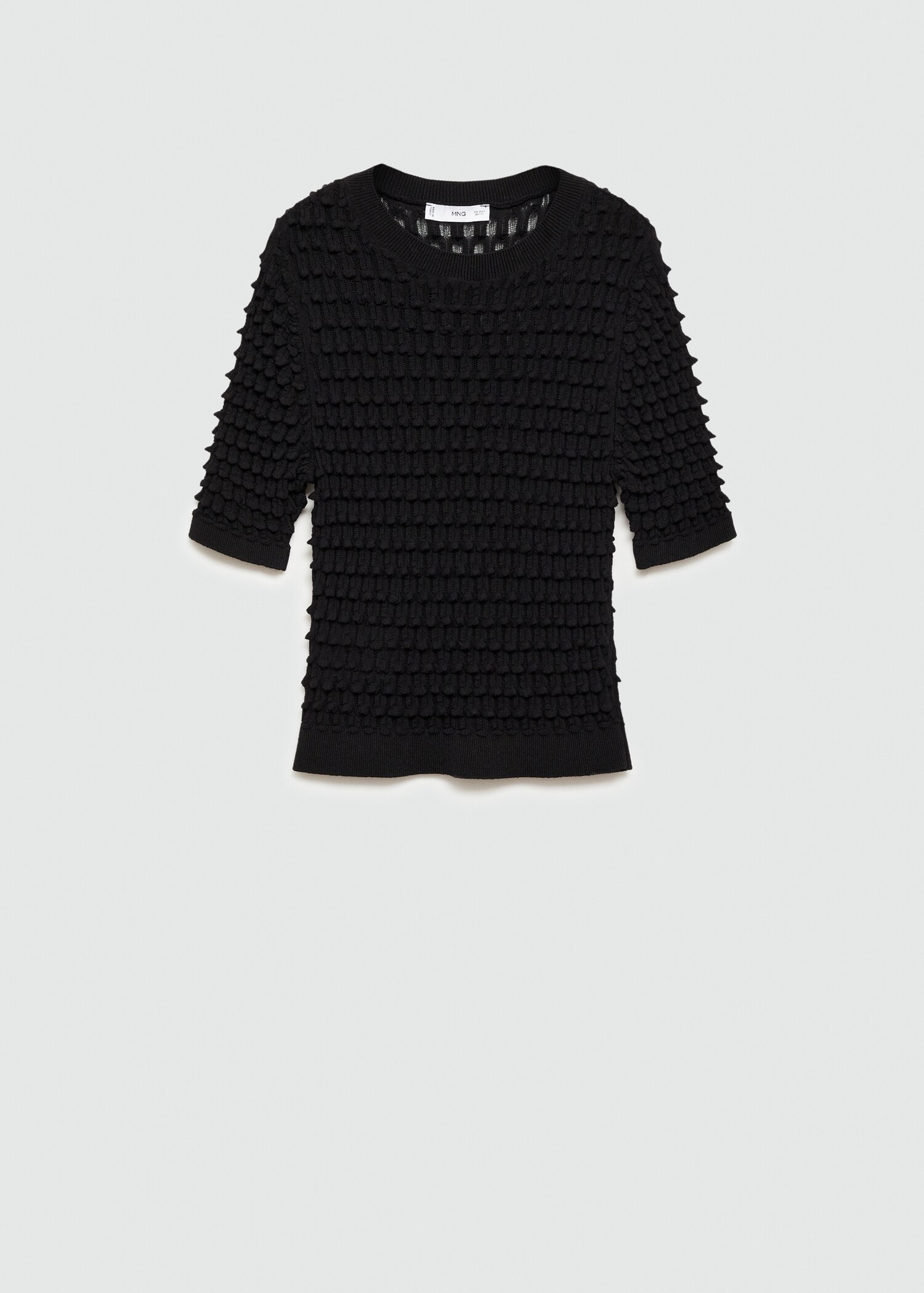 Short sleeve textured sweater - Article without model