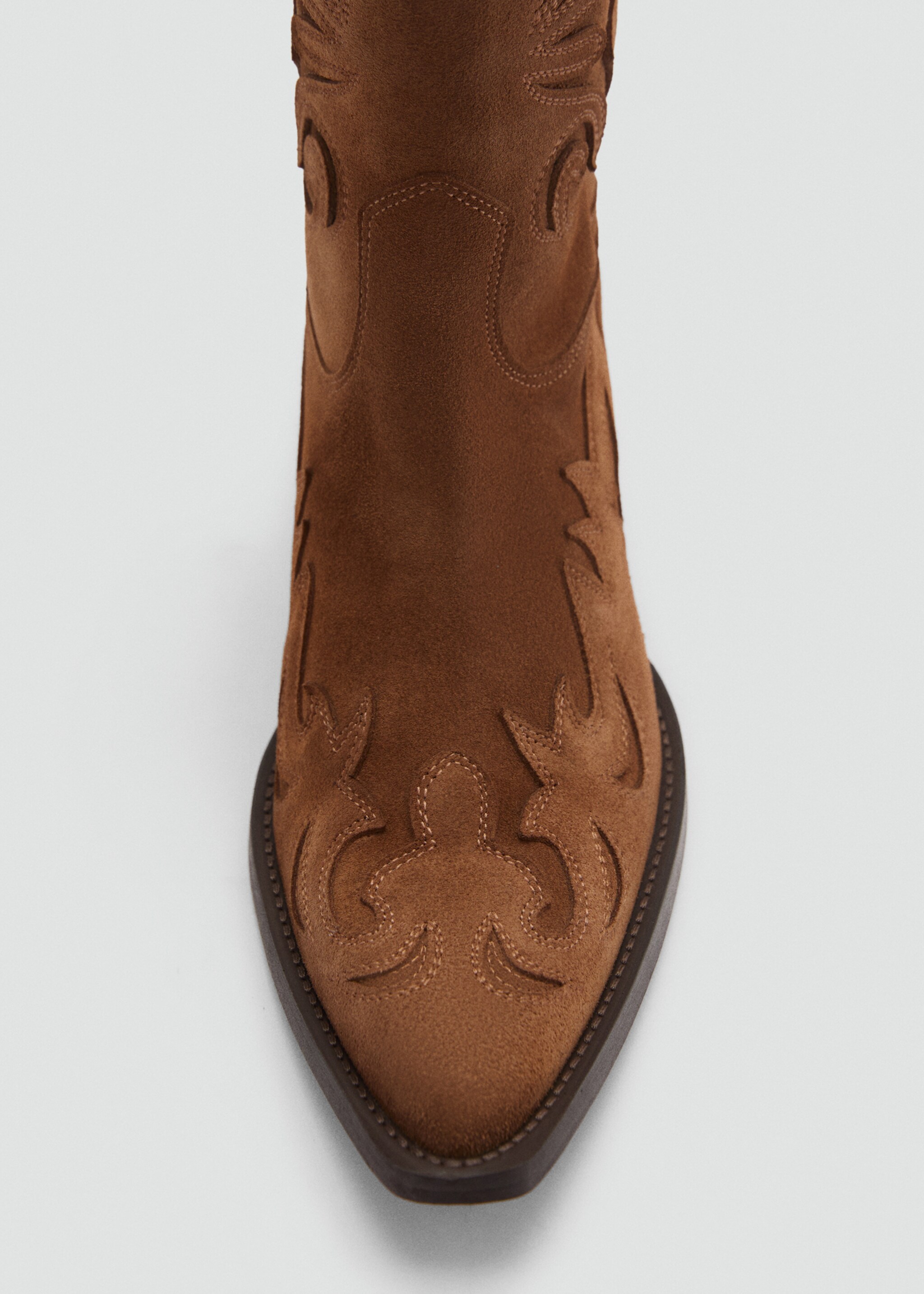 Cowboy leather boots - Details of the article 2, Tobacco Brown. Ref: 77054067-00.