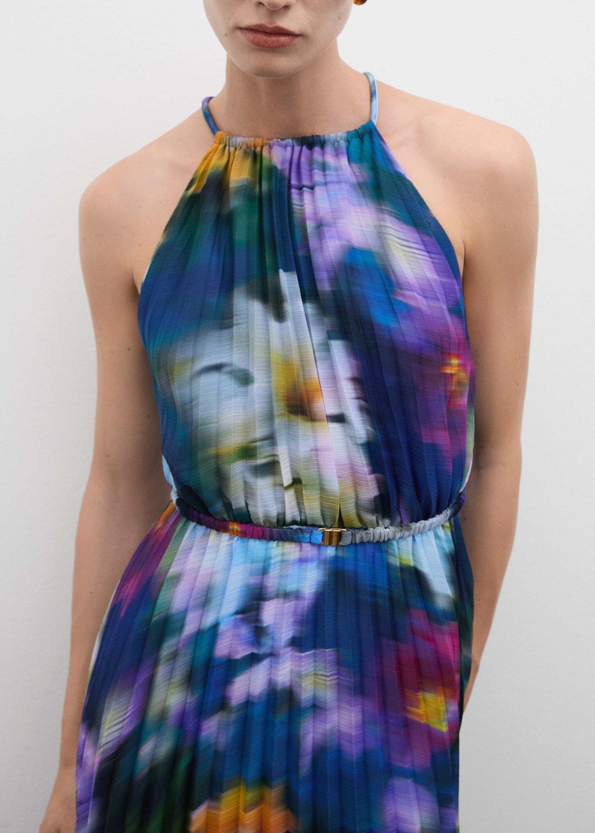 Printed pleated dress - Medium plane