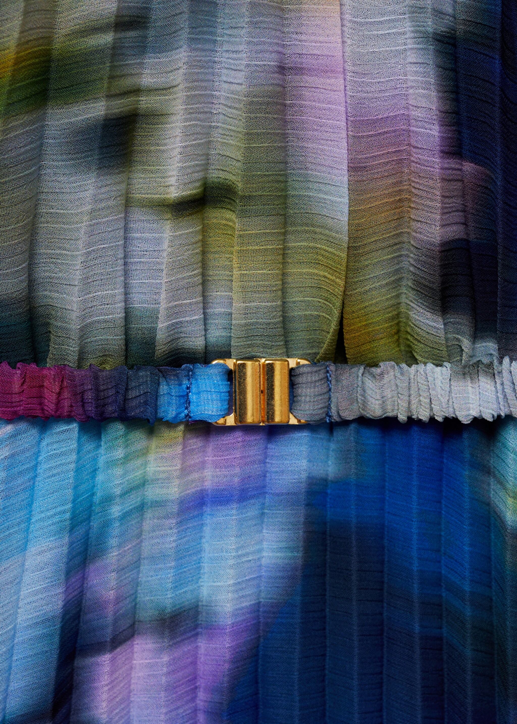 Printed pleated dress - Details of the article 0
