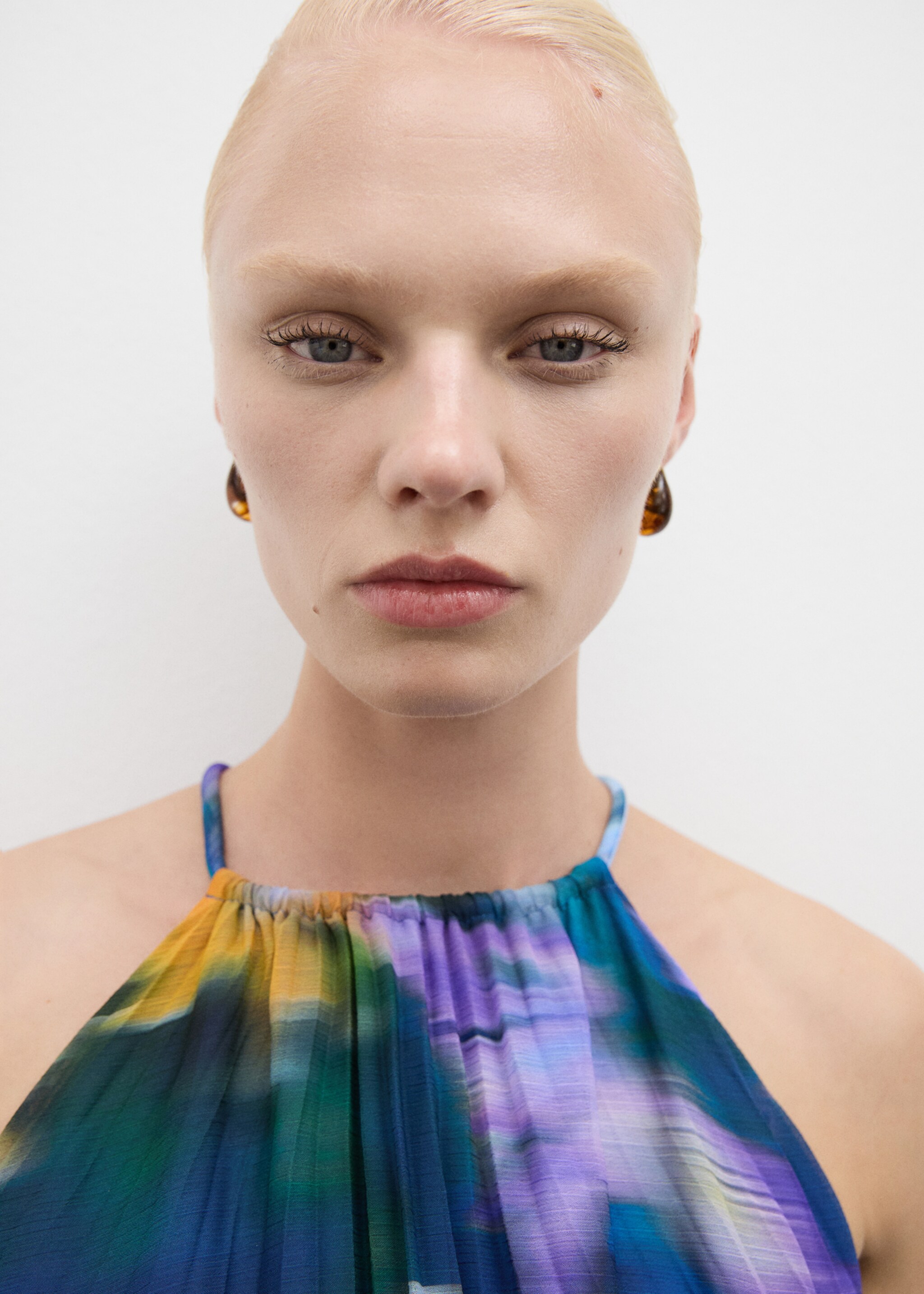 Printed pleated dress - Details of the article 1