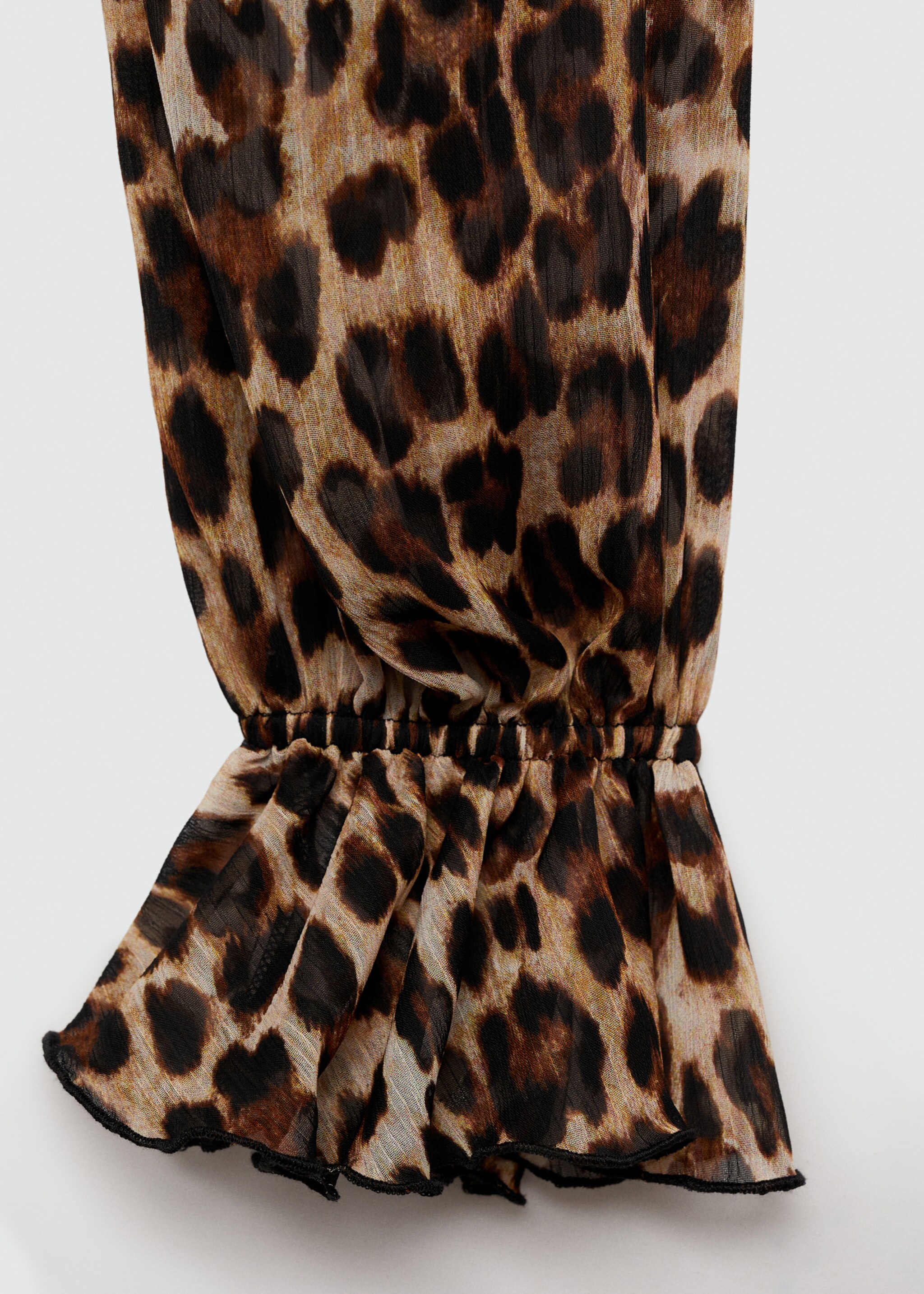 Ausgestelltes Kleid mit Leo-Print - Detail des Artikels 0, Braun. Ref: 77054073-00.