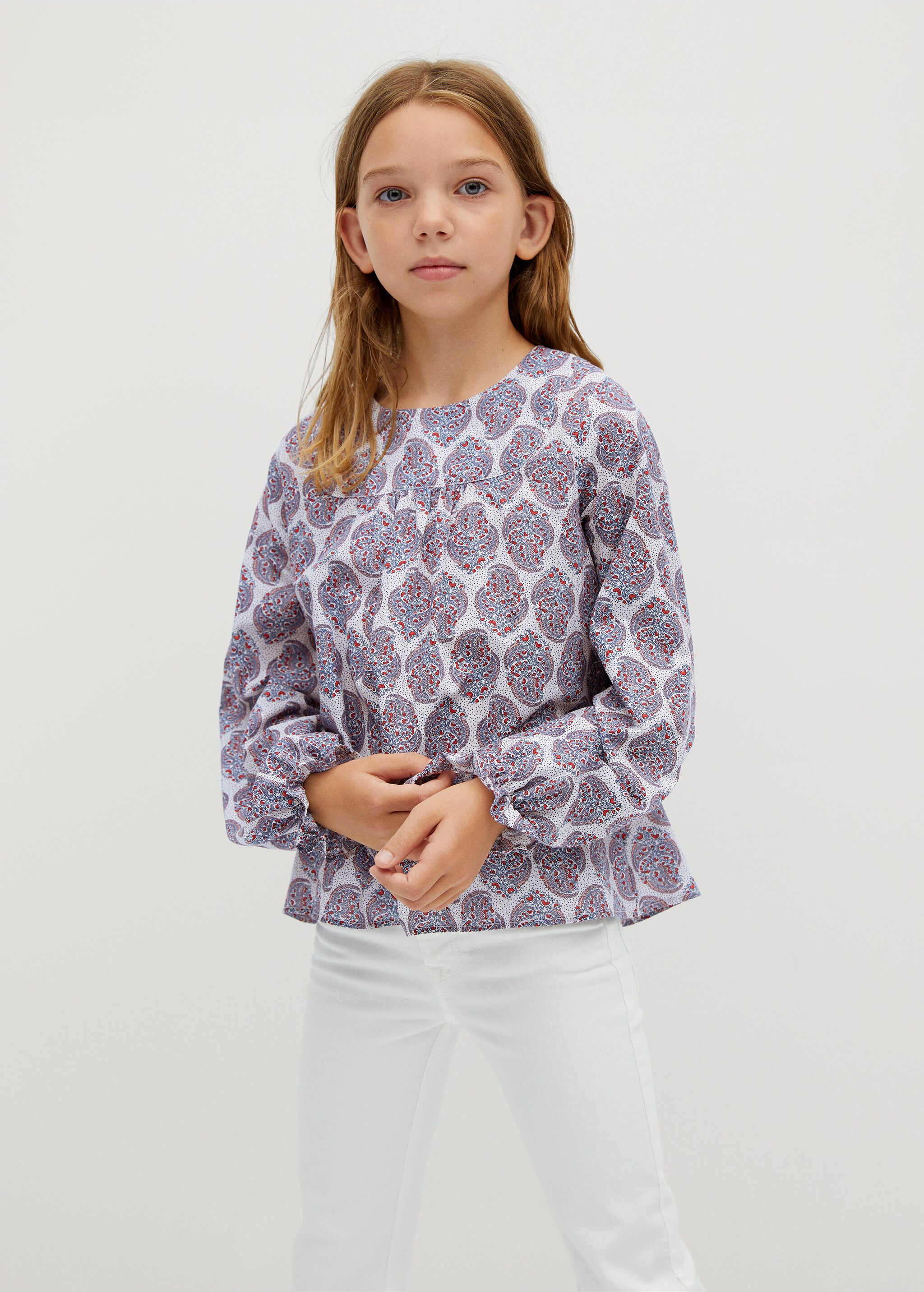 Blusa algodón estampada - Plano medio