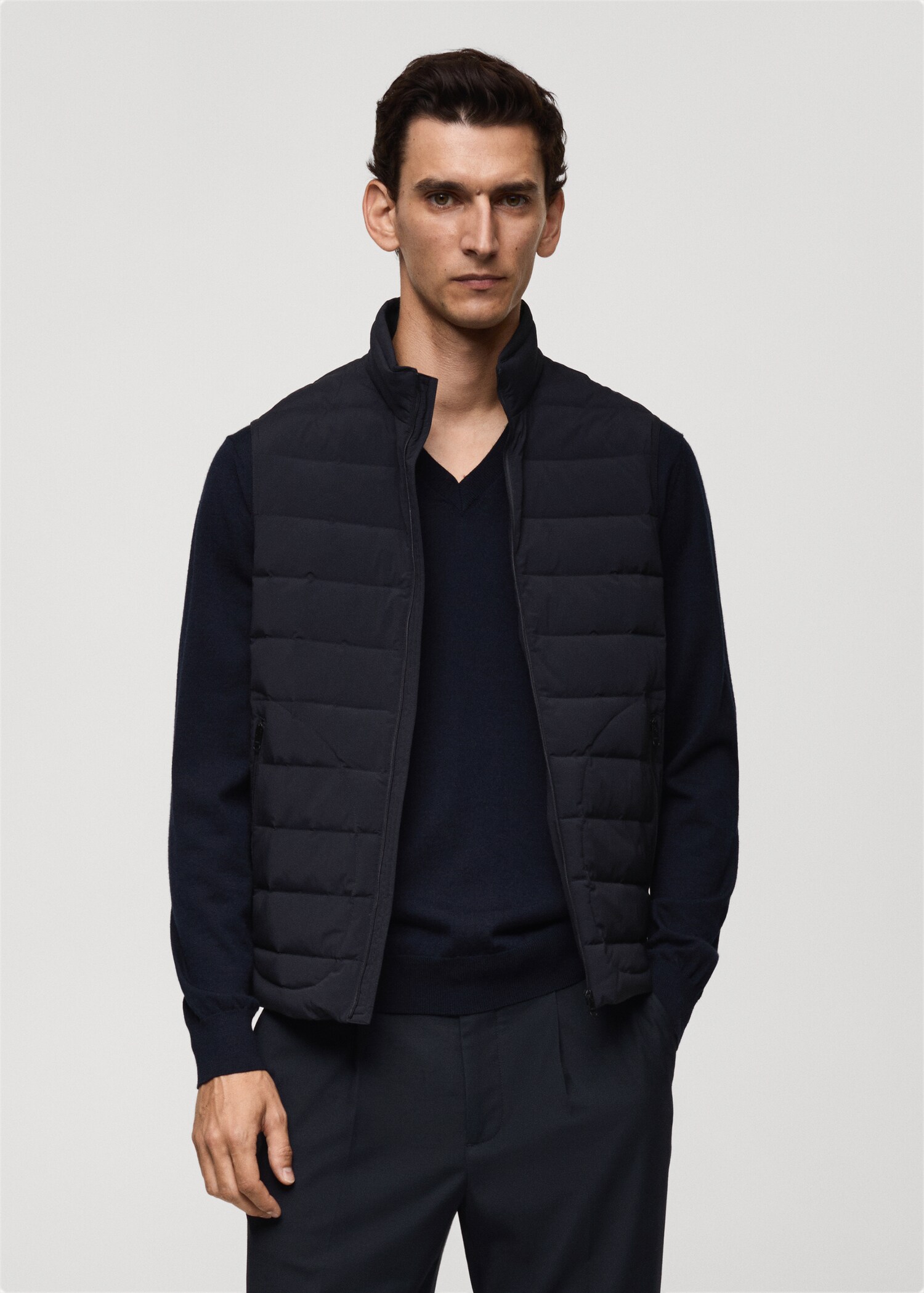 Quilted gilet with feather filling - Medium plane
