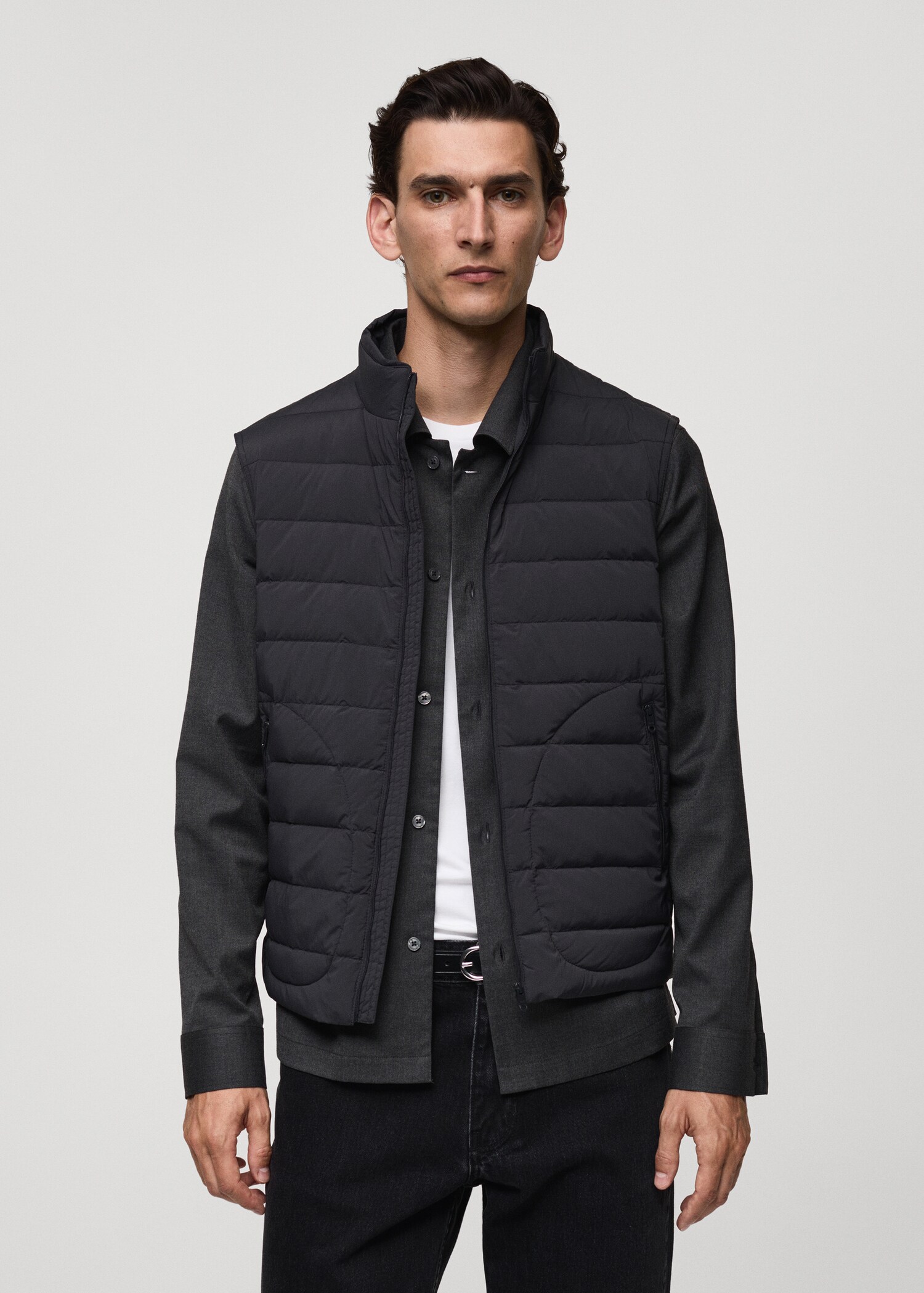 Quilted gilet with feather filling - Medium plane
