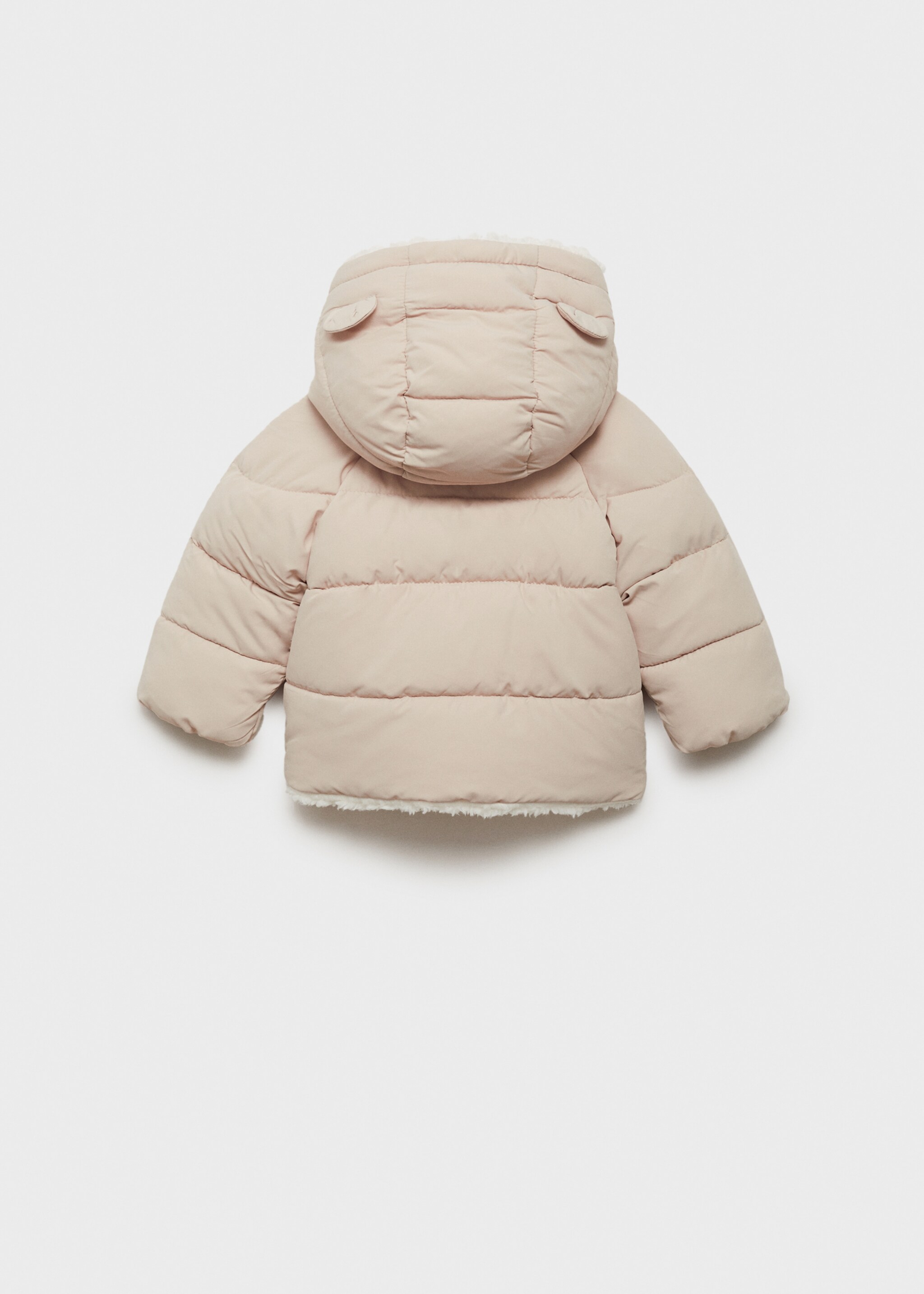 Vadderad anorak med luva och öron - Artikelns baksida, Beige. Ref: 77054435-00.