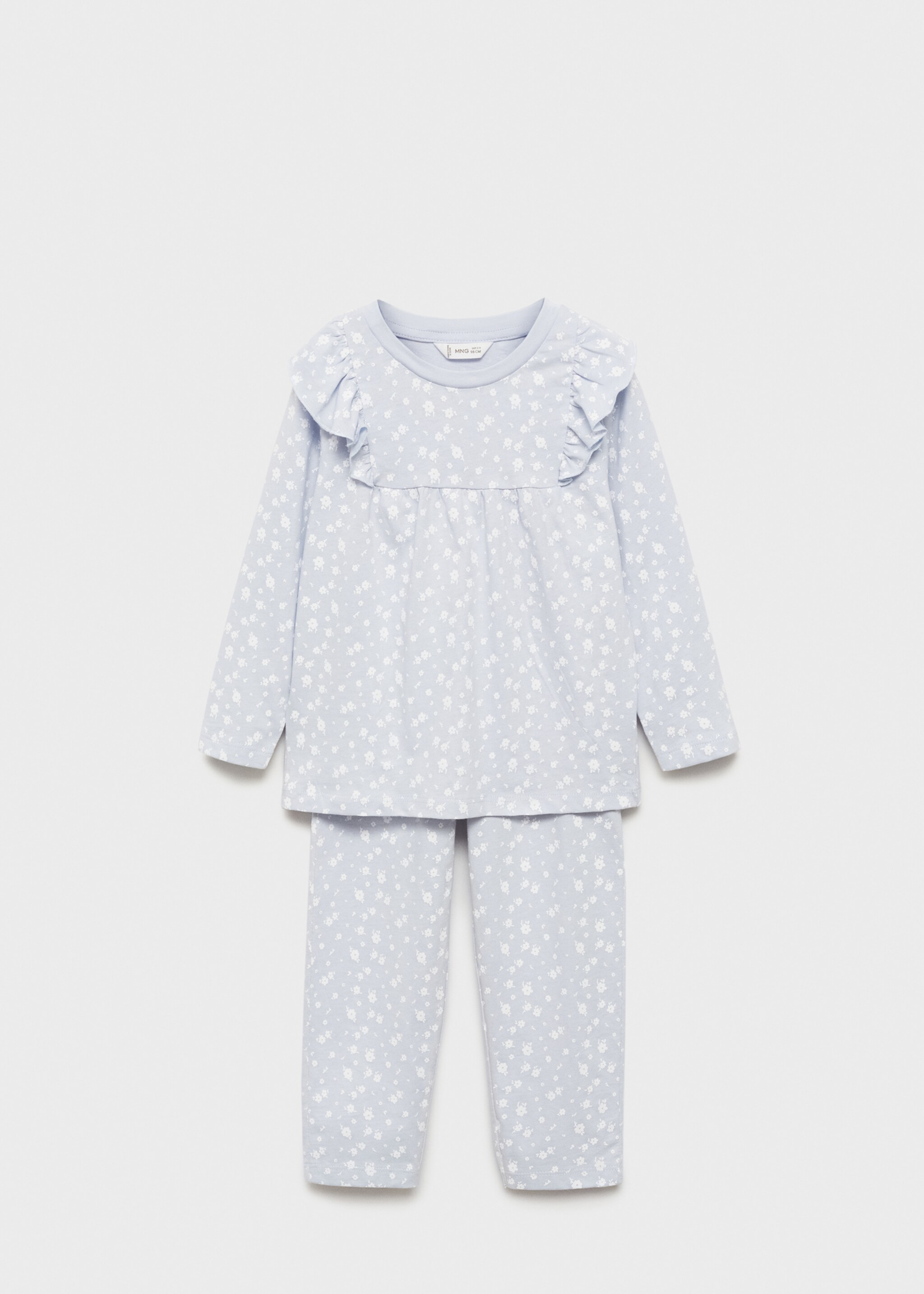 Printed long pyjamas - Article without model, Sky Blue. Ref: 77054438-00.