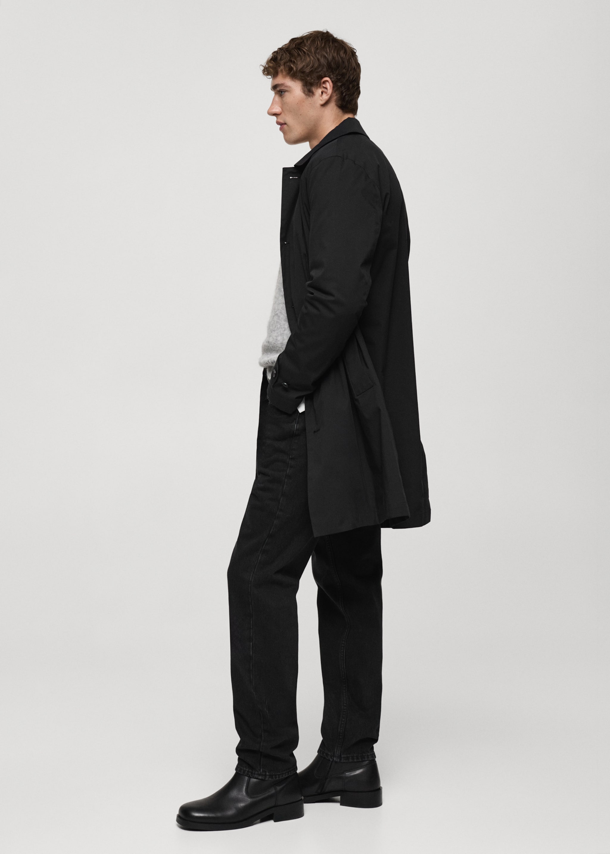 Bob regular-fit jeans - Details of the article 2, Black denim. Ref: 77054441-00.