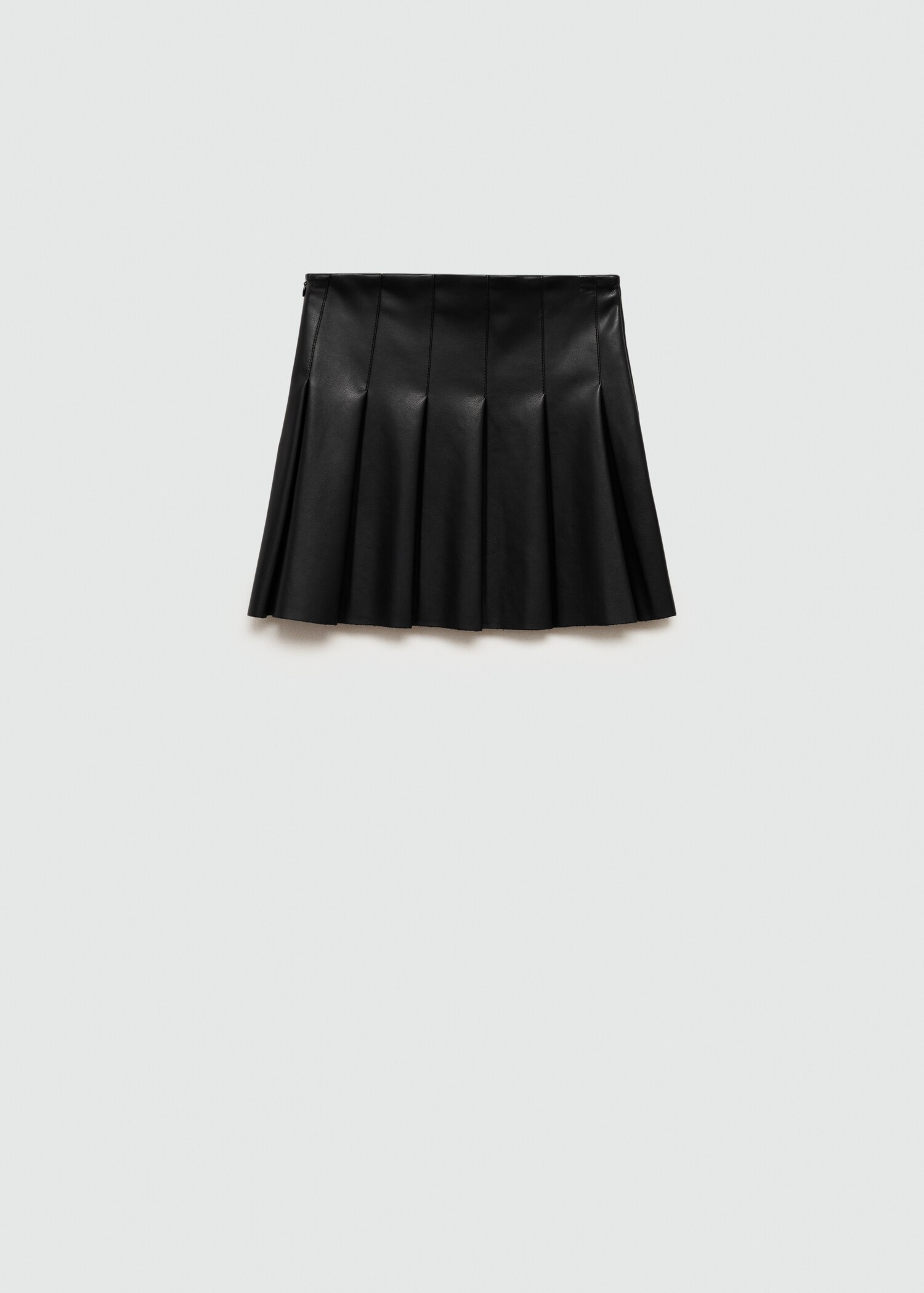 Leather-effect pleated mini-skirt - Reverse of the article
