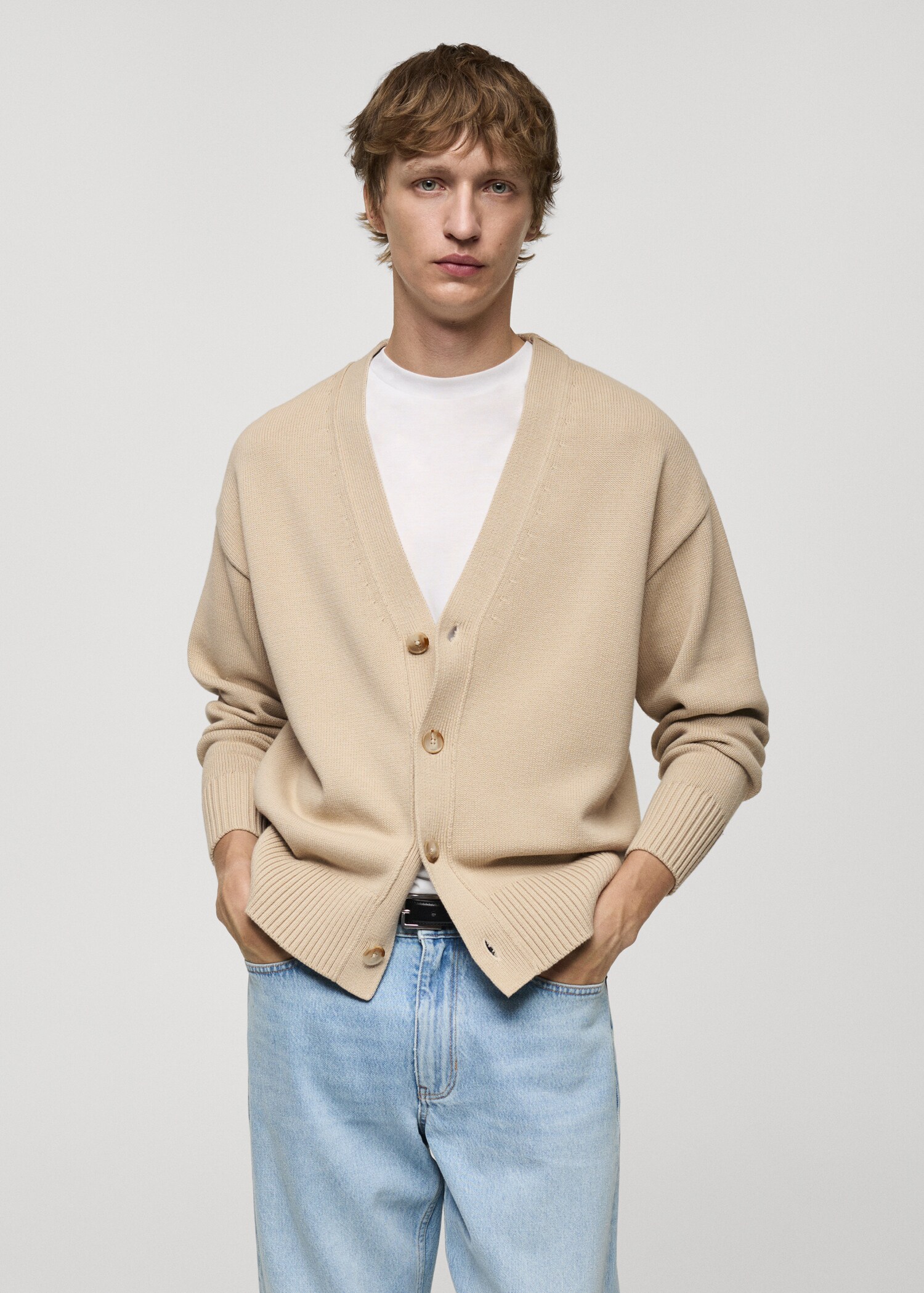 Strickcardigan aus Baumwolle mit Knöpfen - Mittlere Ansicht