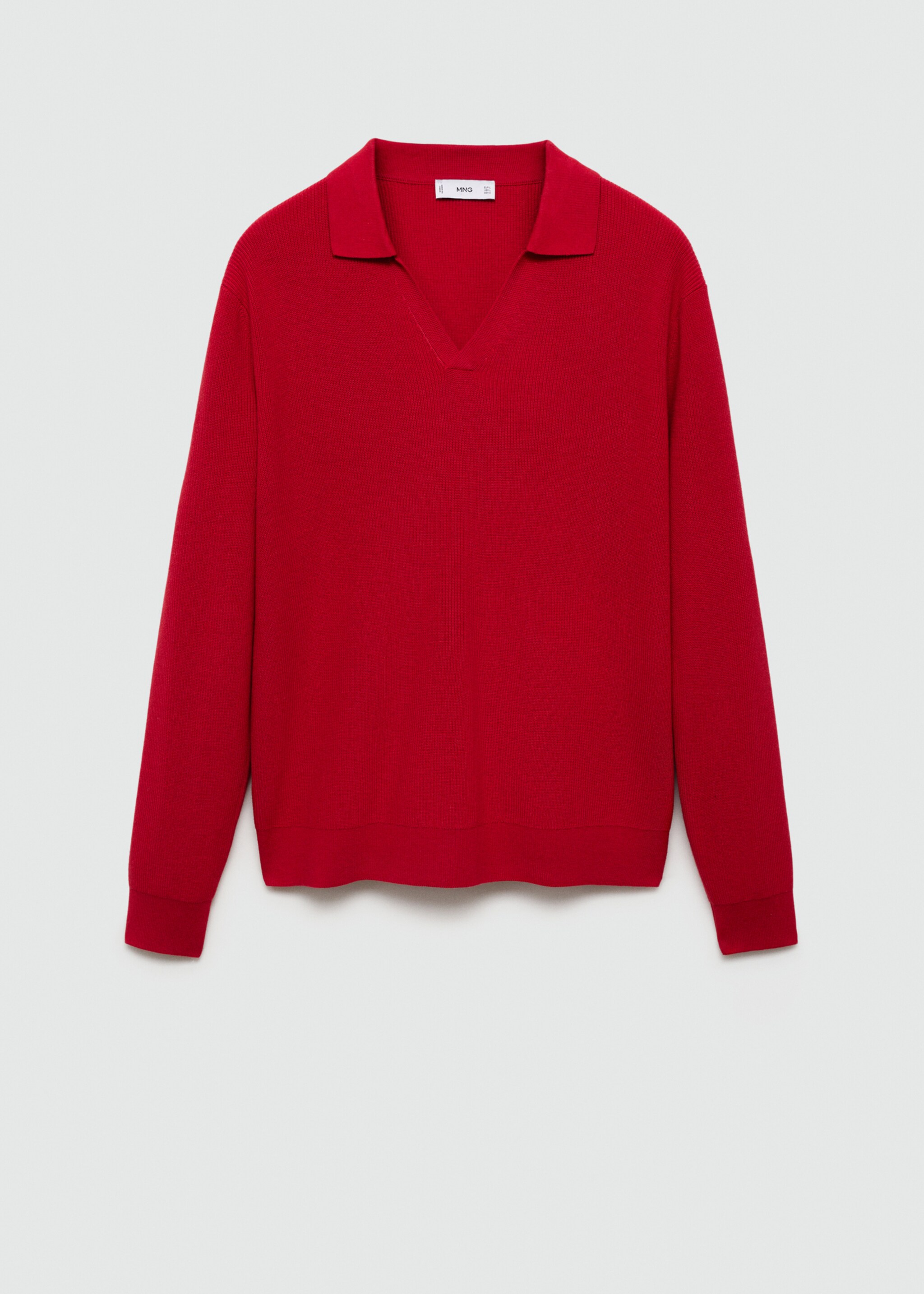 Knitted polo-neck sweater - Article without model, Red. Ref: 77054451-00.