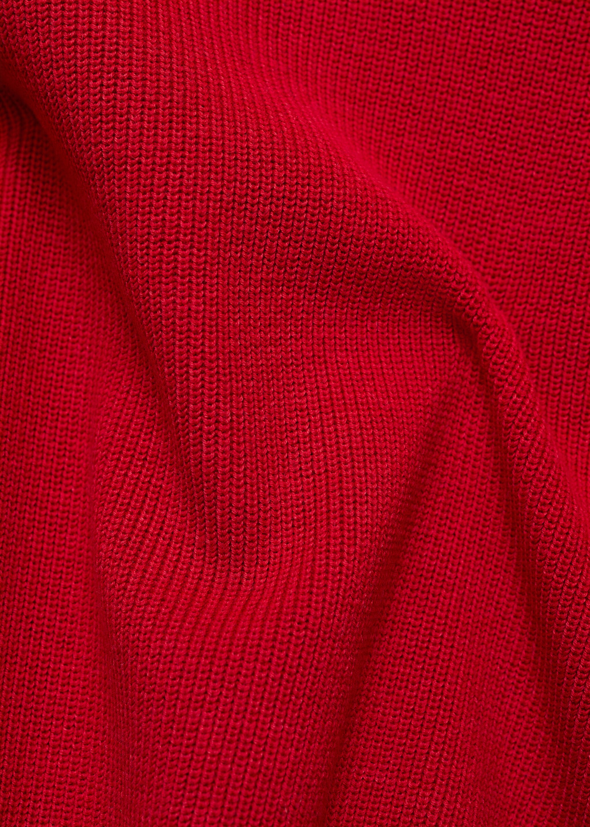 Knitted polo-neck sweater - Details of the article 0, Red. Ref: 77054451-00.