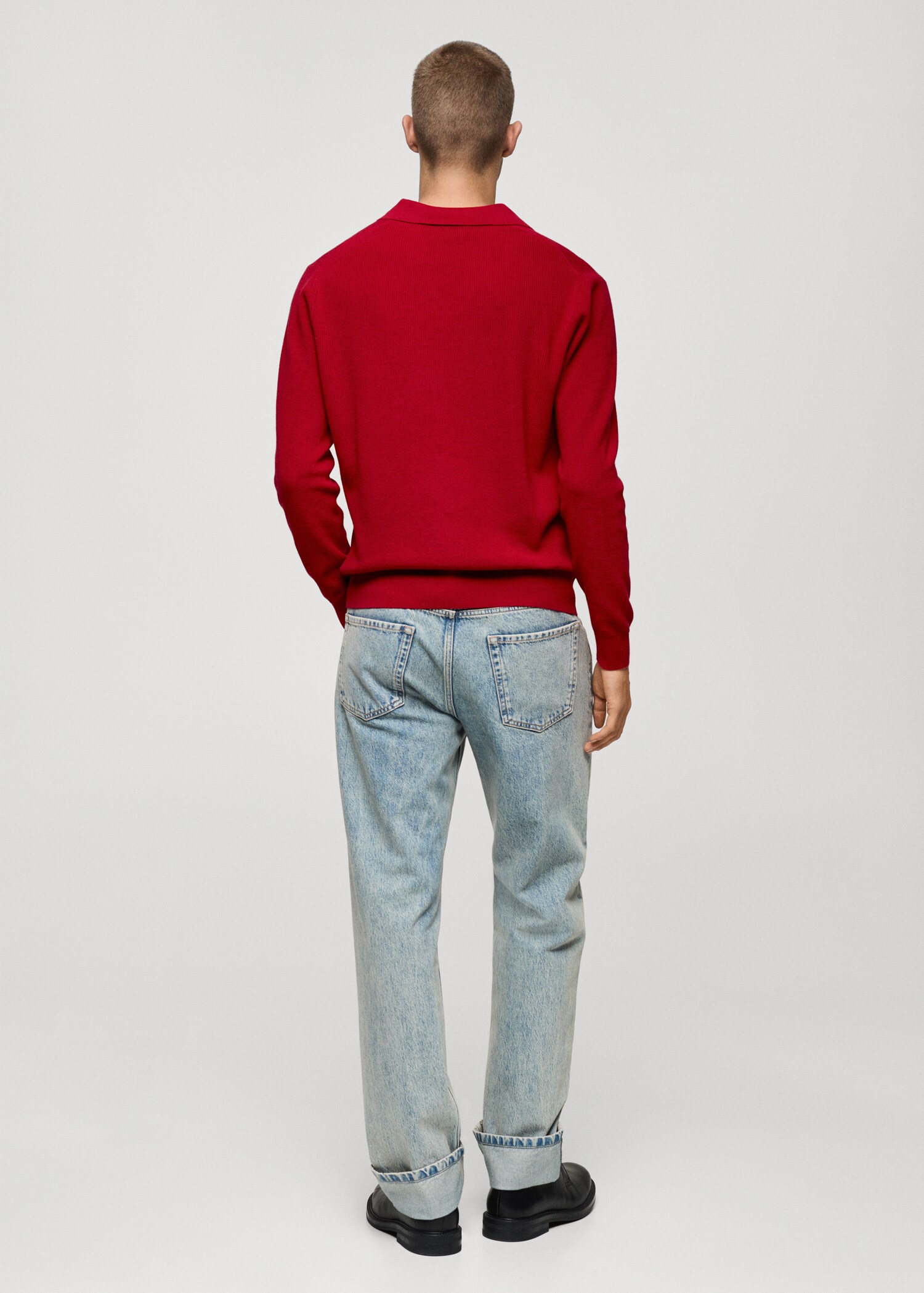 Knitted polo-neck sweater - Reverse of the article