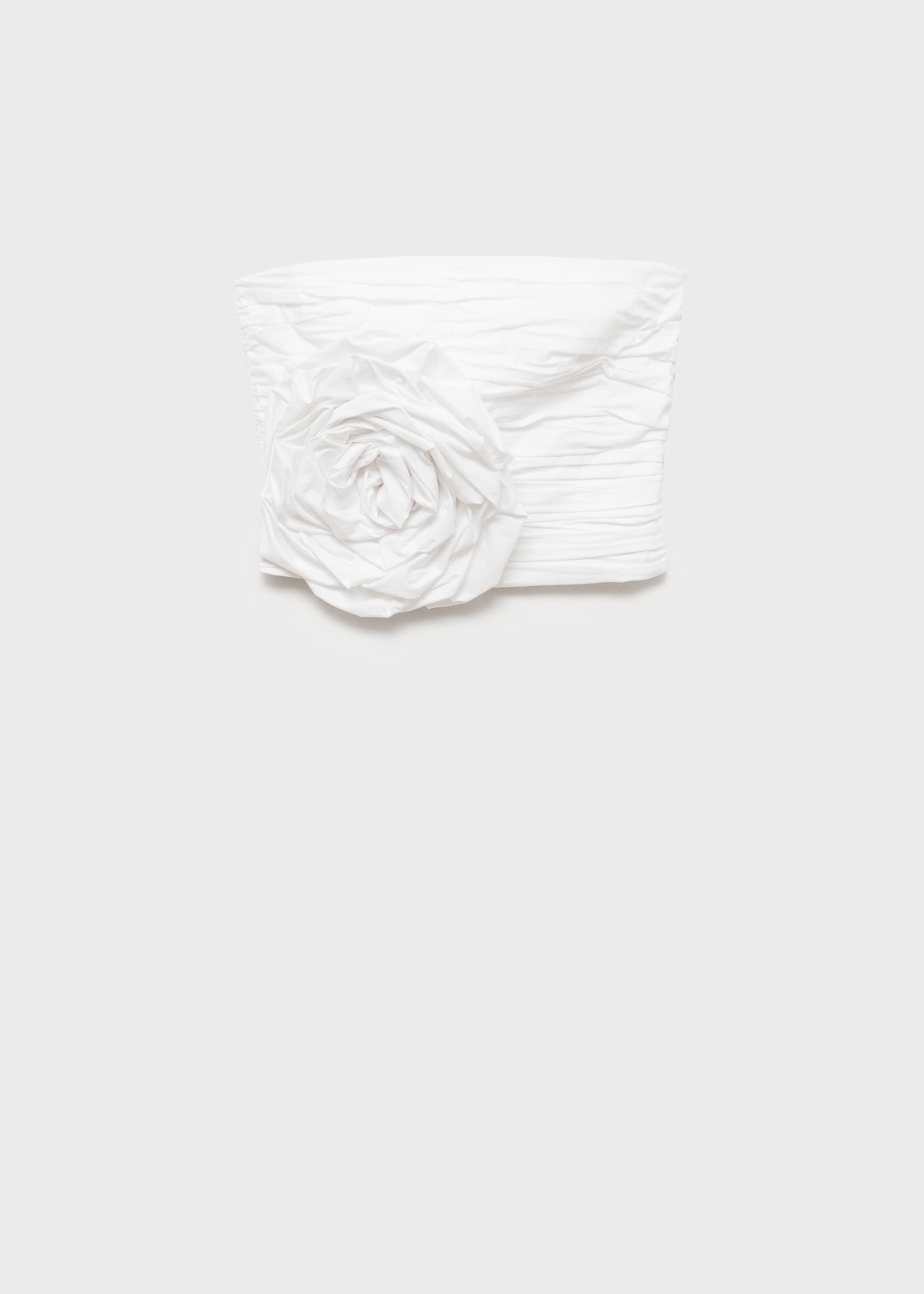 Maxi-flower ruched top - Article without model, Off White. Ref: 77054454-00.