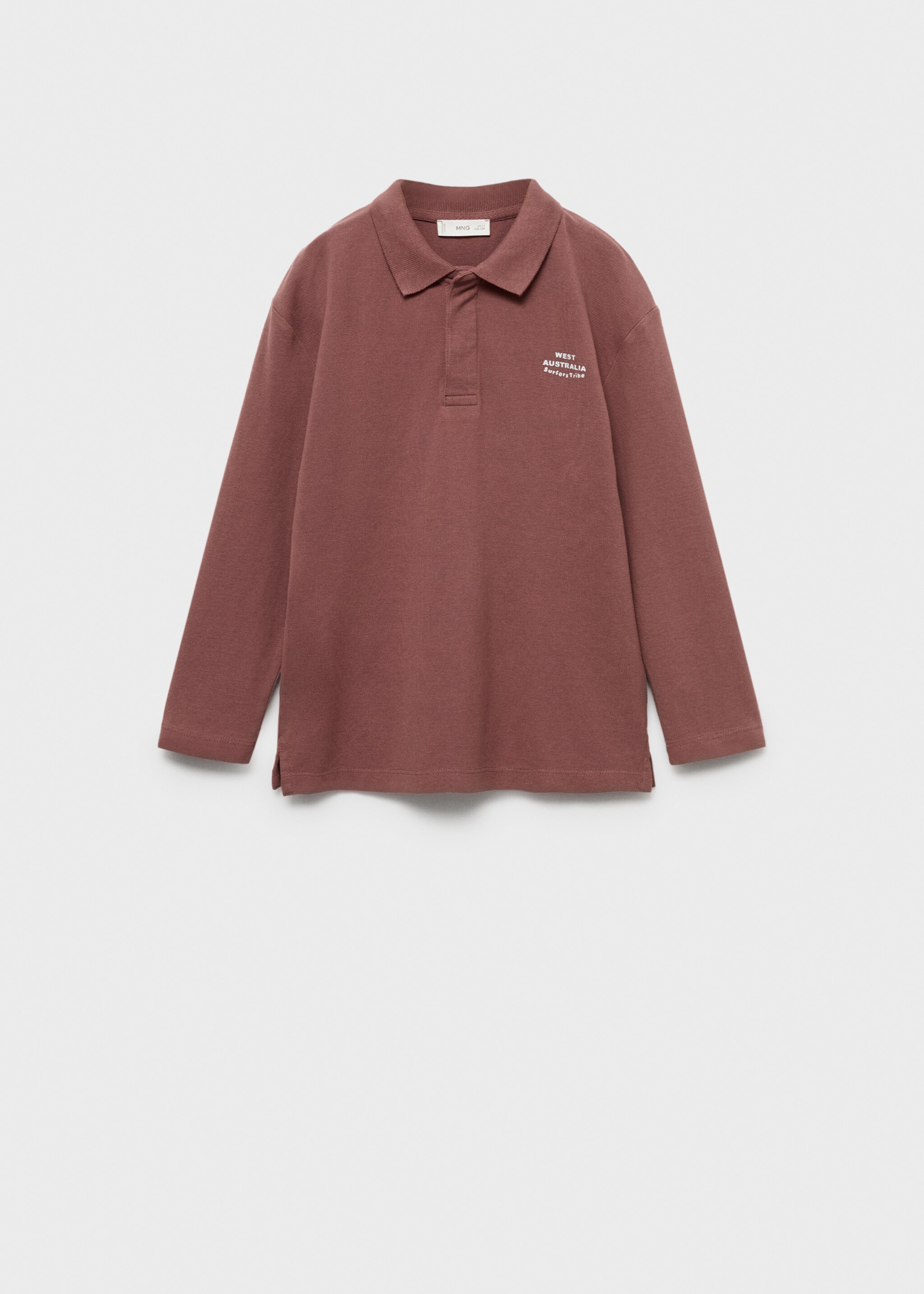 Poloshirt mit Stickdetail - Artikel ohne Model, Bordeaux. Ref: 77054764-00.