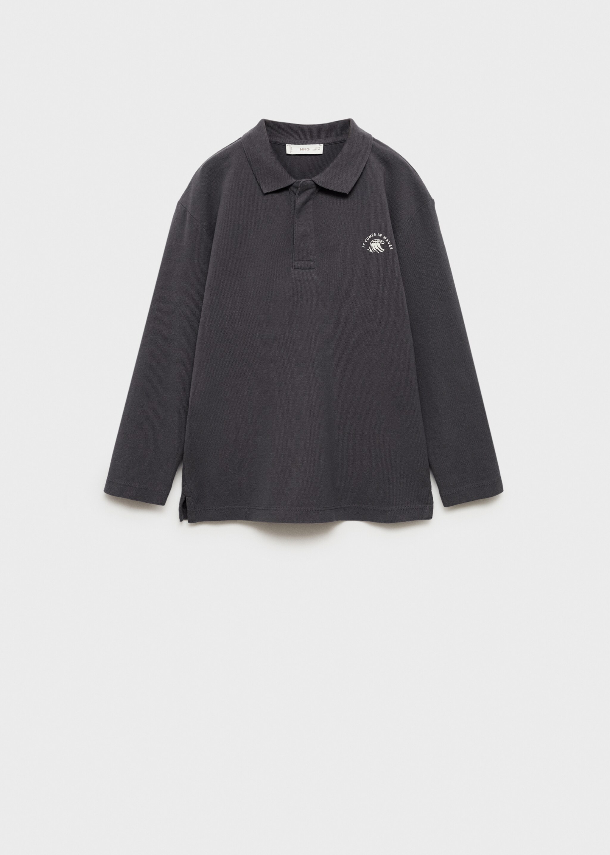 Poloshirt mit Stickdetail - Artikel ohne Model, Anthrazit. Ref: 77054764-00.