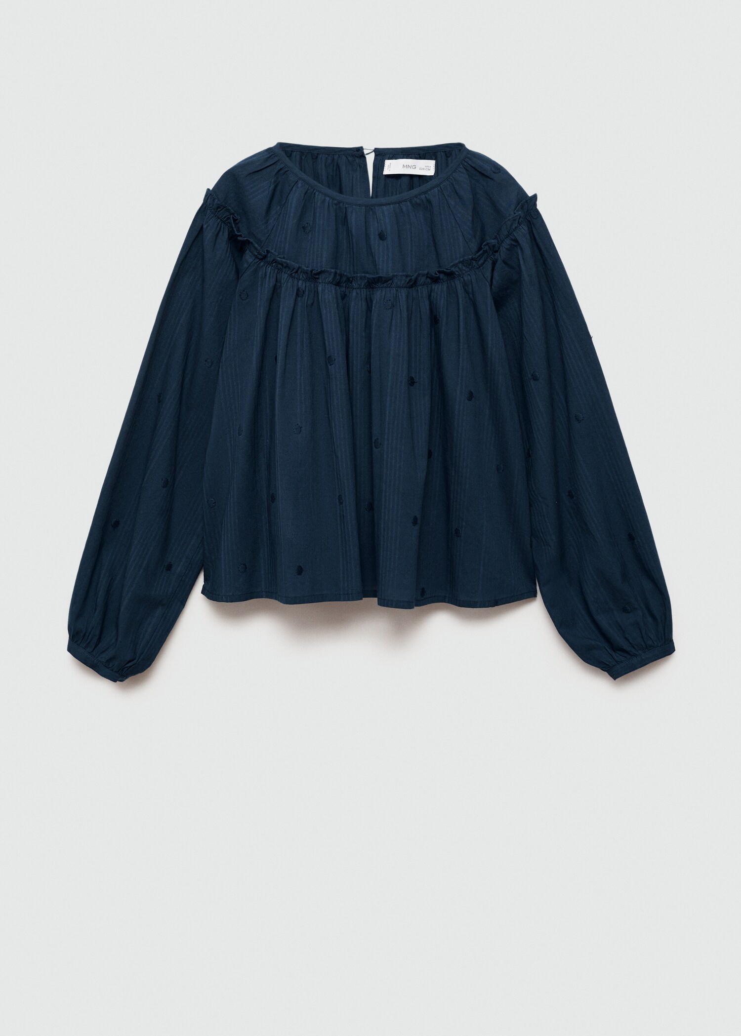 Embroidered polka-dot blouse - Article without model