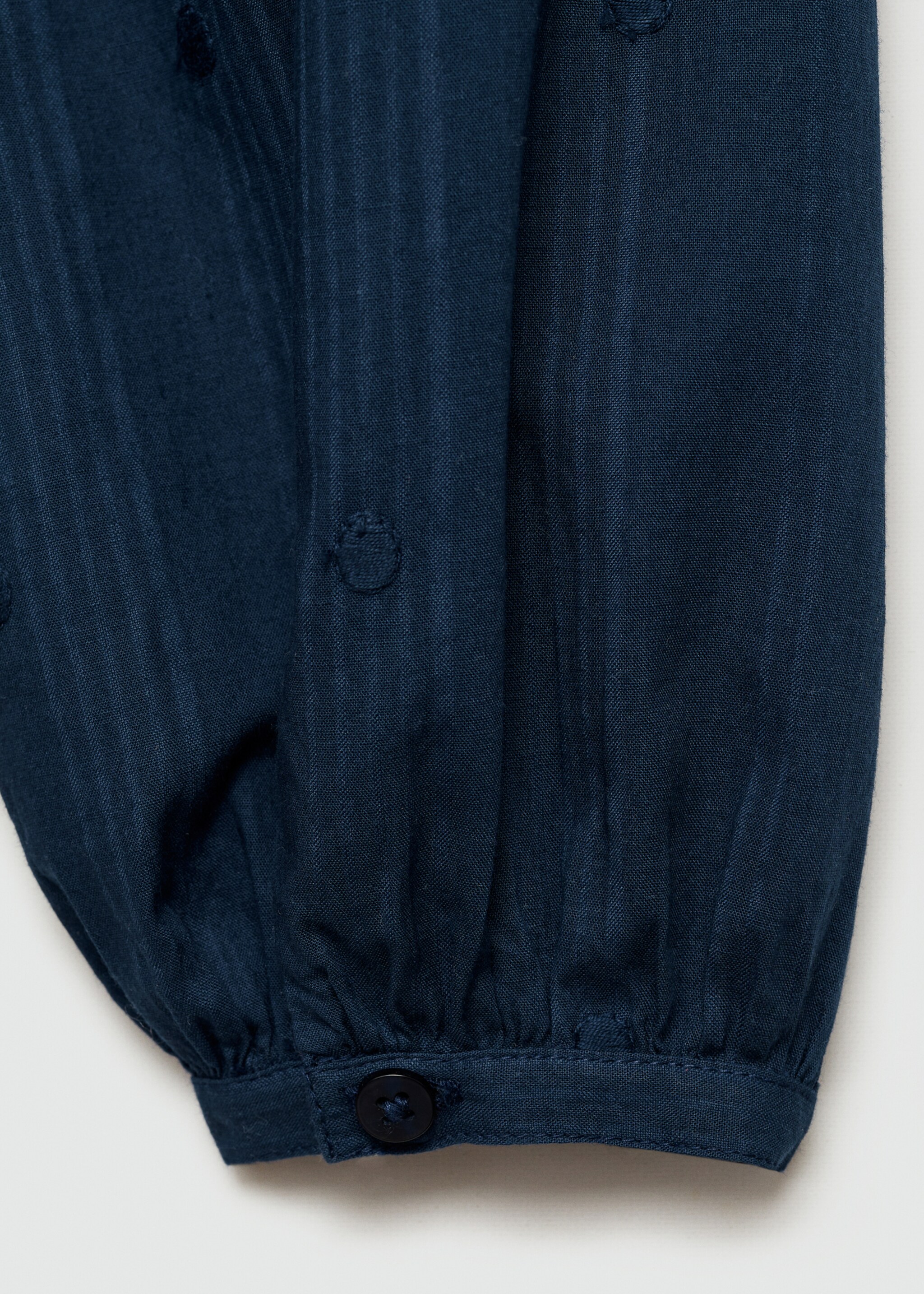 Embroidered polka-dot blouse - Details of the article 0, Dark Navy. Ref: 77054765-00.