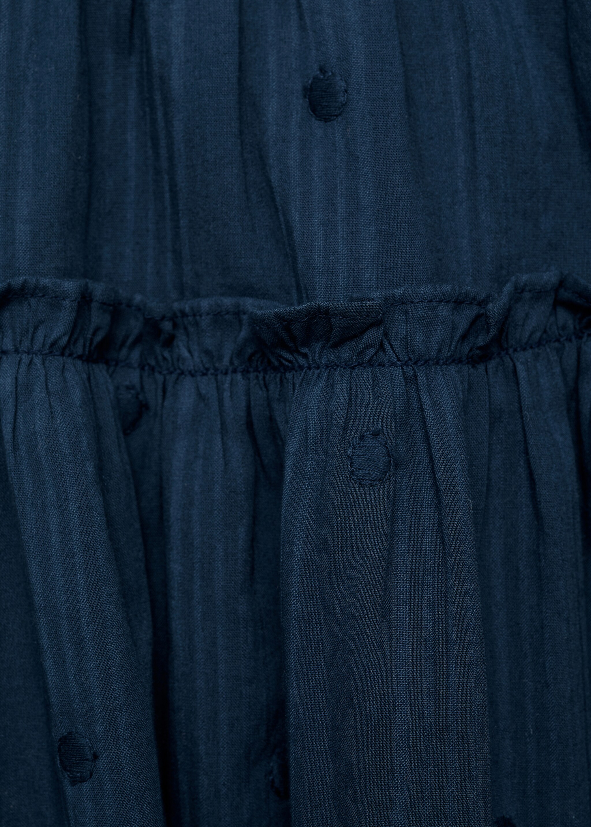 Embroidered polka-dot blouse - Details of the article 8, Dark Navy. Ref: 77054765-00.