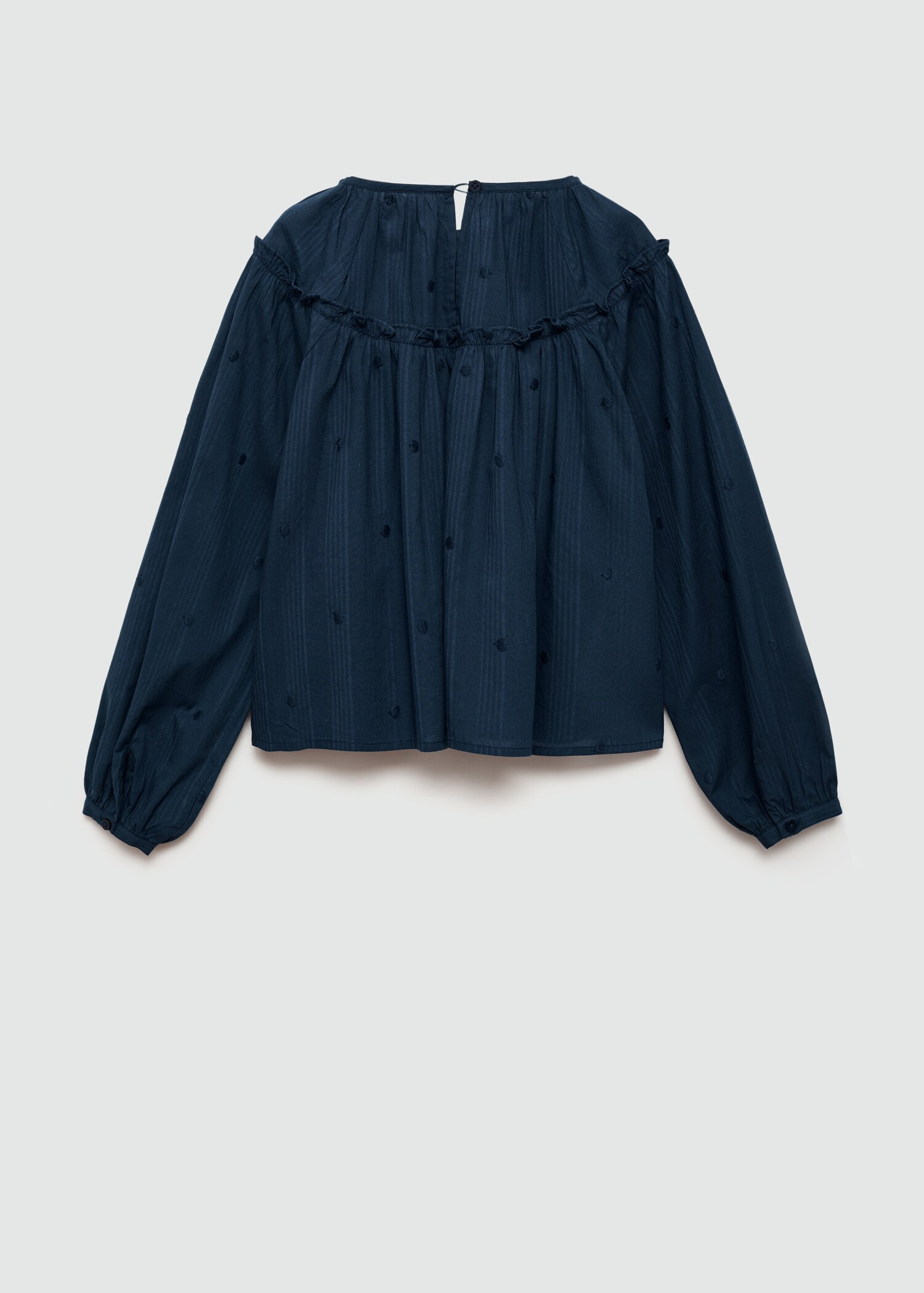 Embroidered polka-dot blouse - Reverse of the article