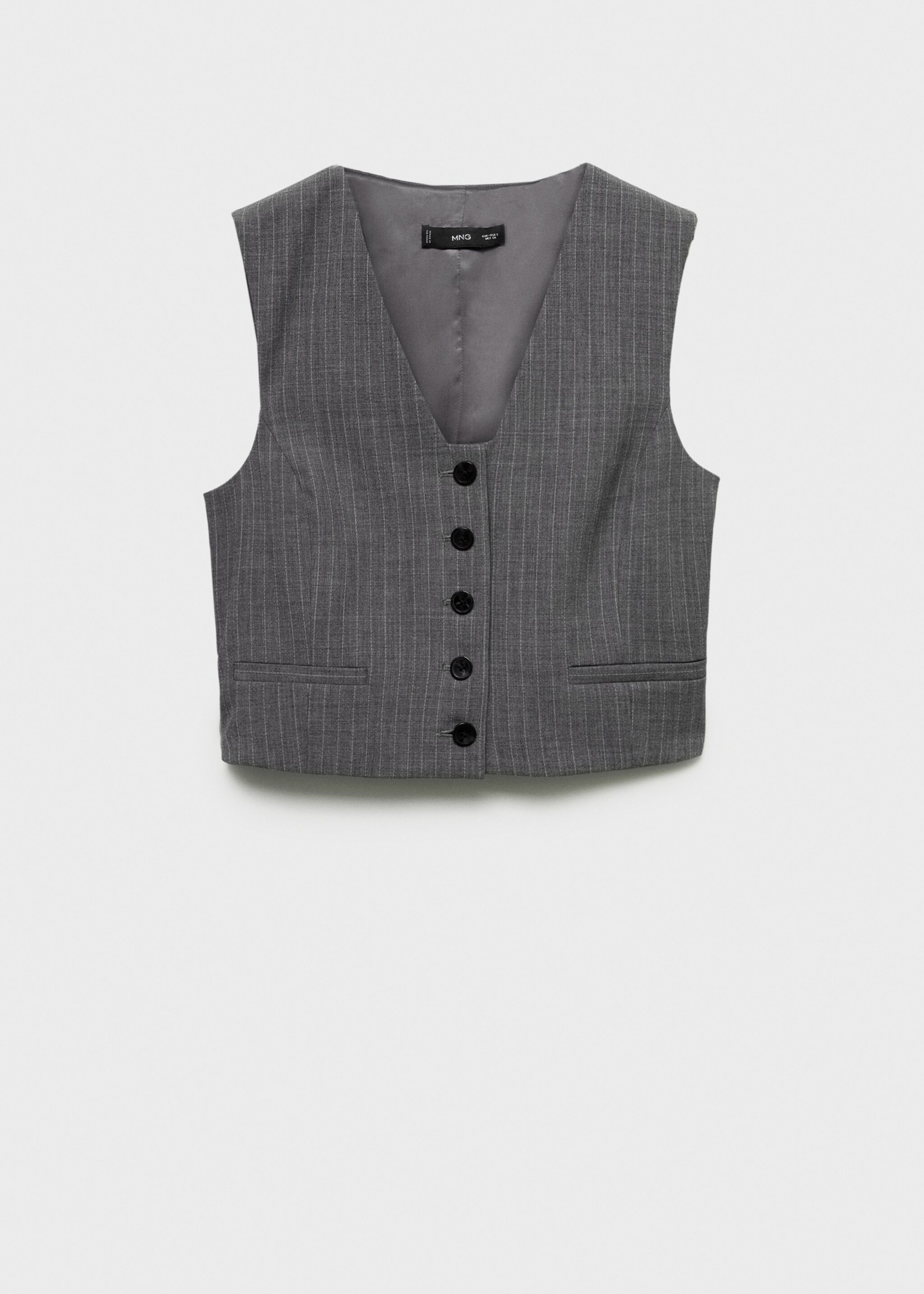 Krijtstreepgilet - Artikel zonder model, Grijs. Ref: 77054766-00.