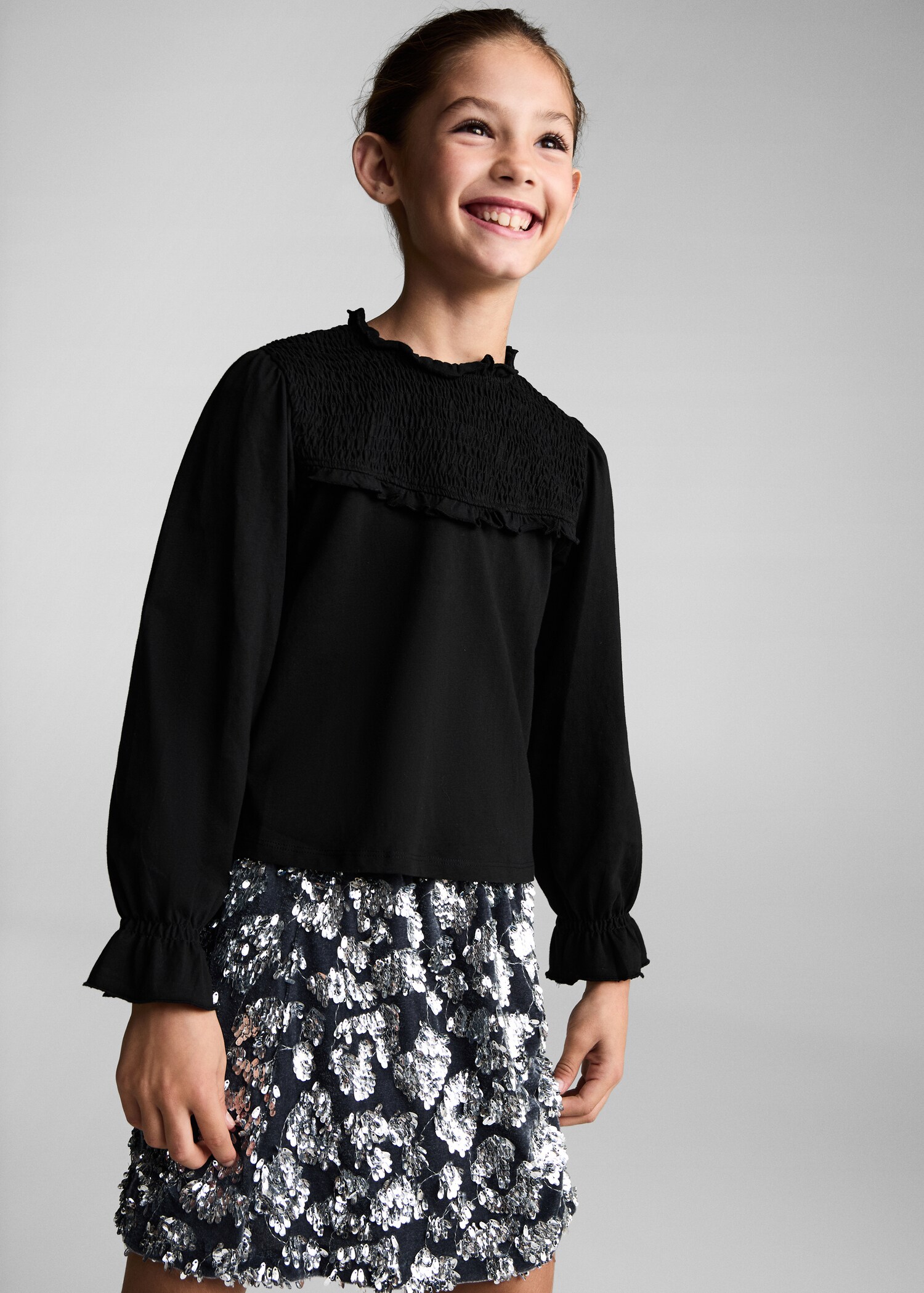 T-shirt détails froncés - Plan moyen